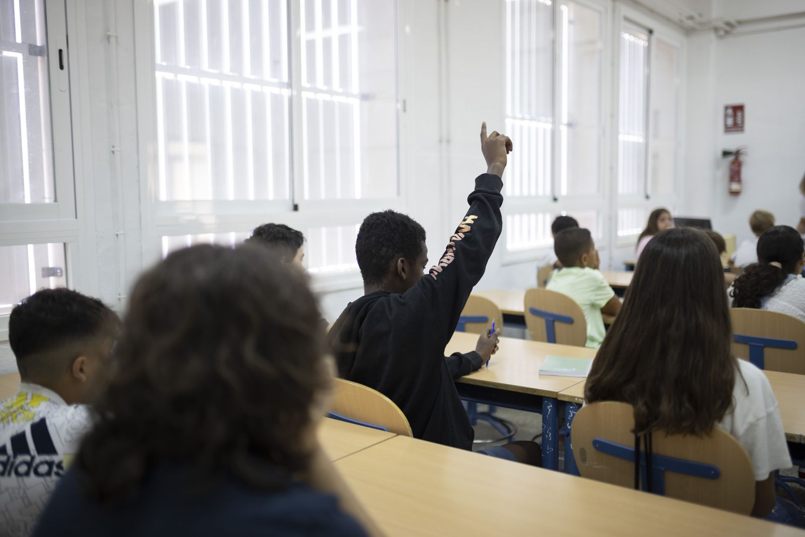 Alumnos en un instituto de Huelva.
