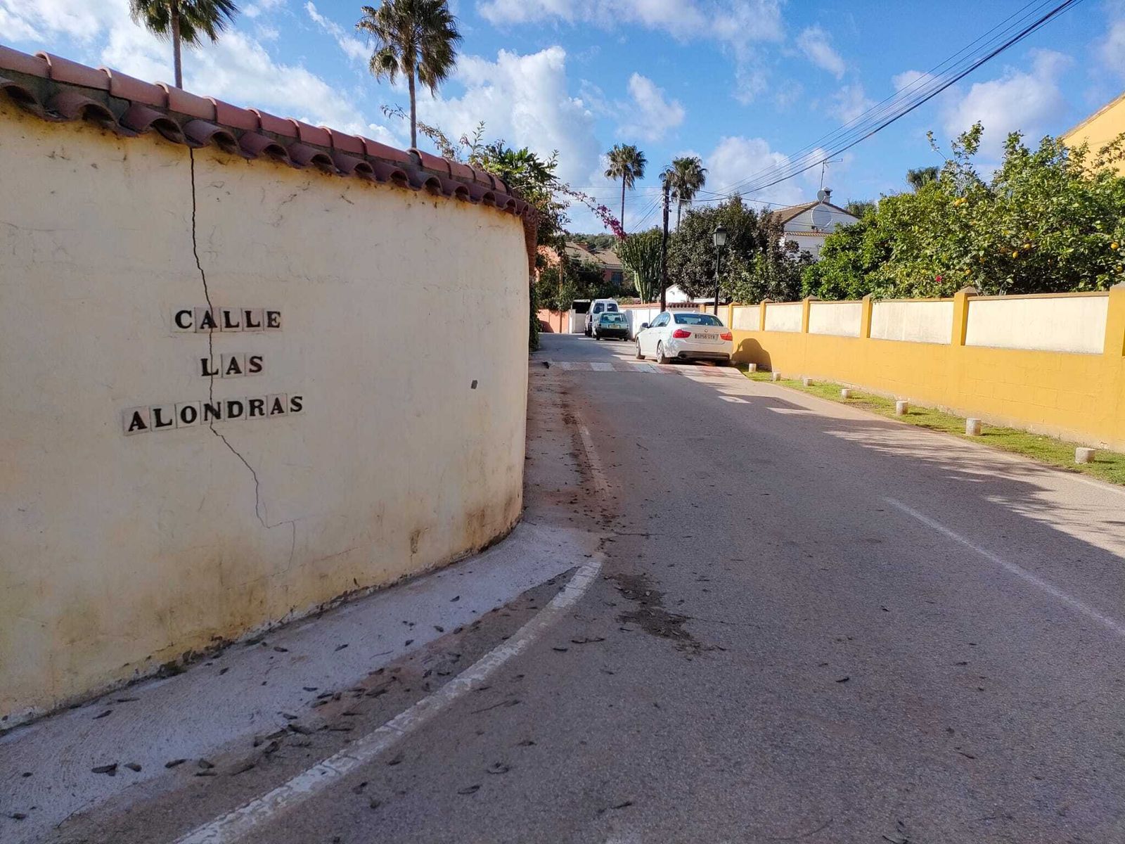 La calle Alondras de Guadacorte.