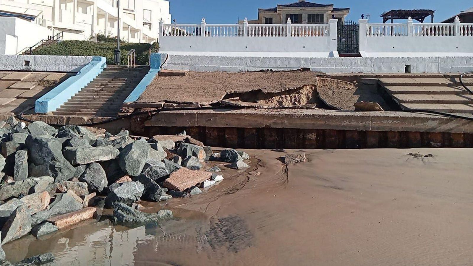 Daños en la playa de Matalascañas.
