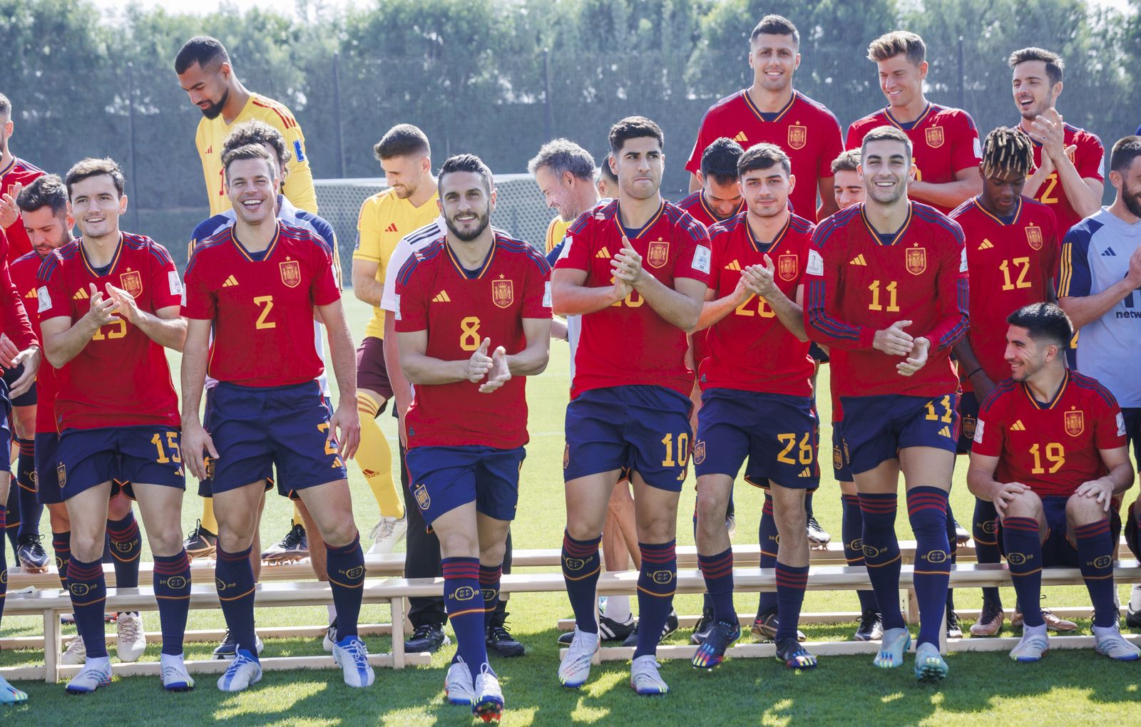 Varios de los jugadores de la selección en un acto oficial.