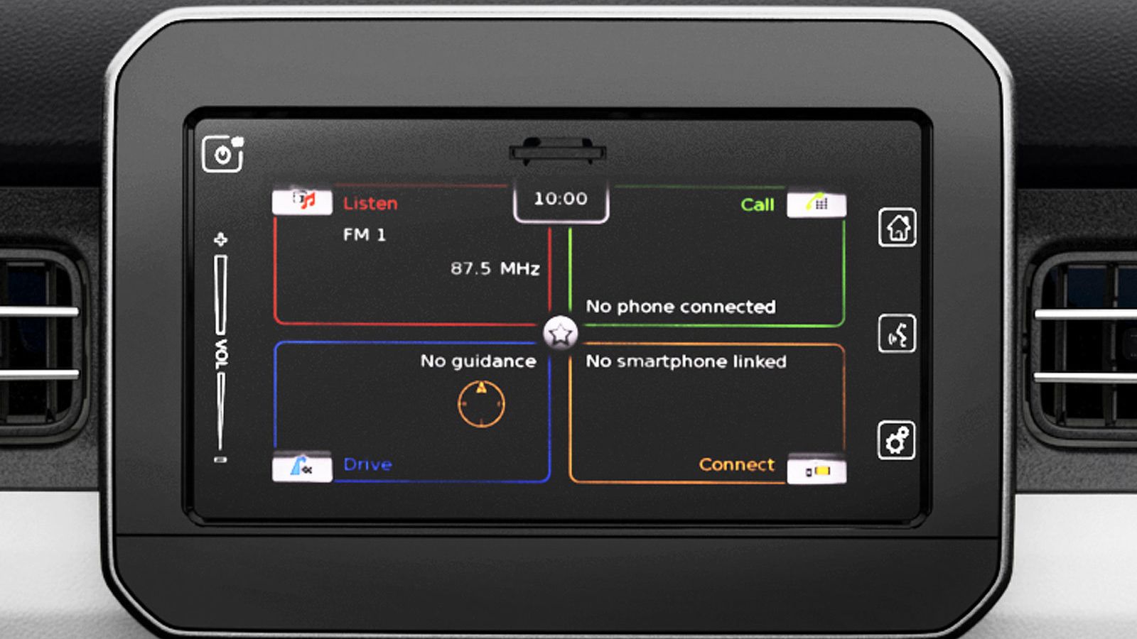La pantalla táctil es de 7 pulgadas.