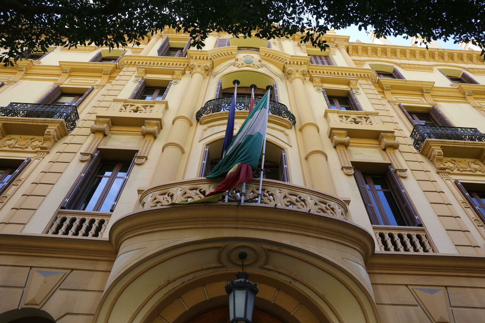 Fachada del Palacio de la Tinta, en Málaga.