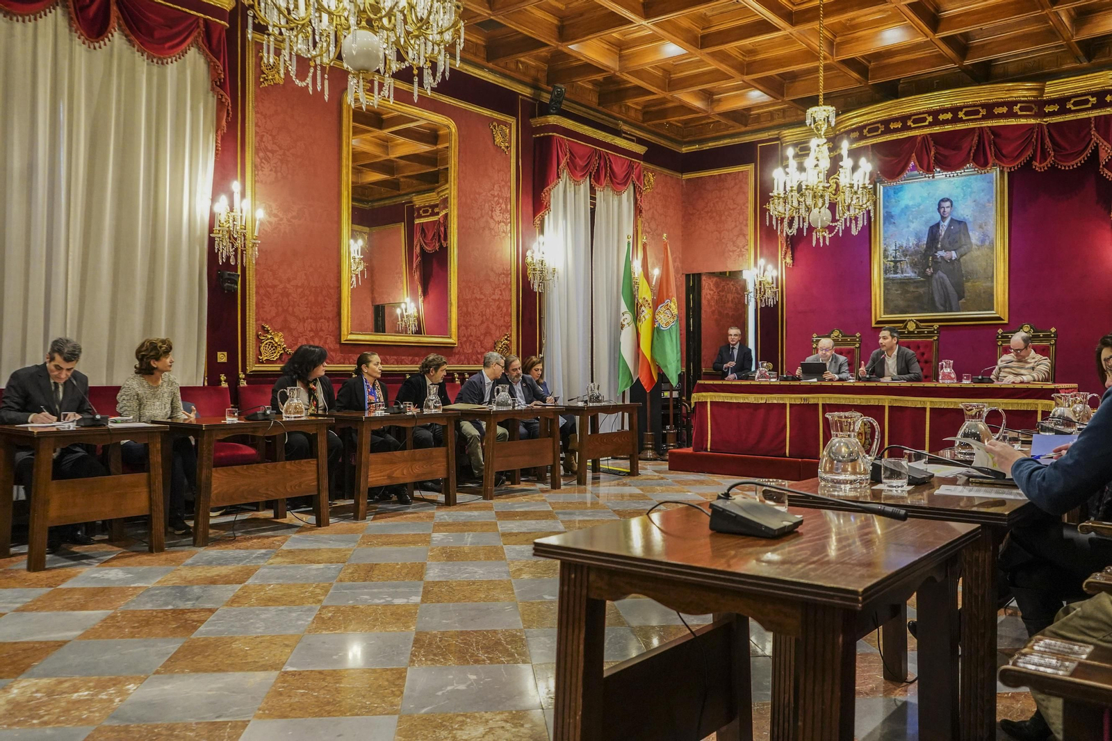 Reunión de la comisión, esta mañana, en el Ayuntamiento de Granada.