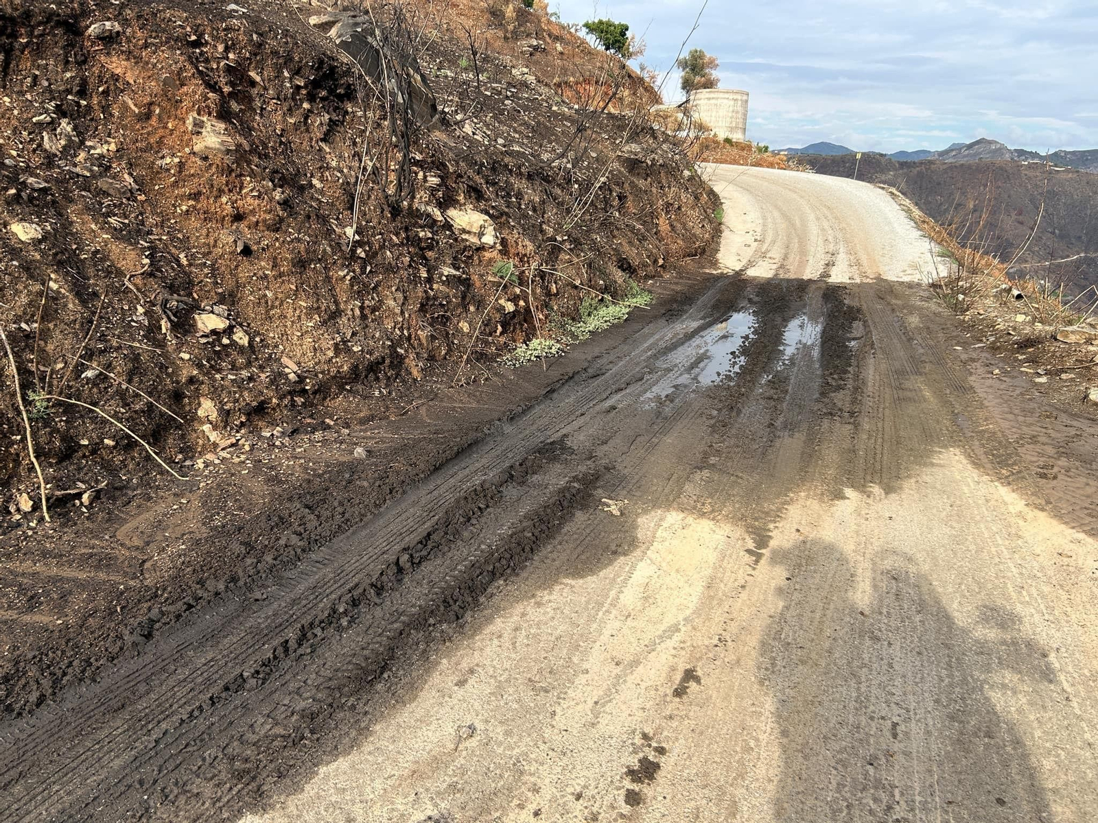 Estado de uno de los caminos tras las lluvias Estado de uno de los caminos tras las lluvias