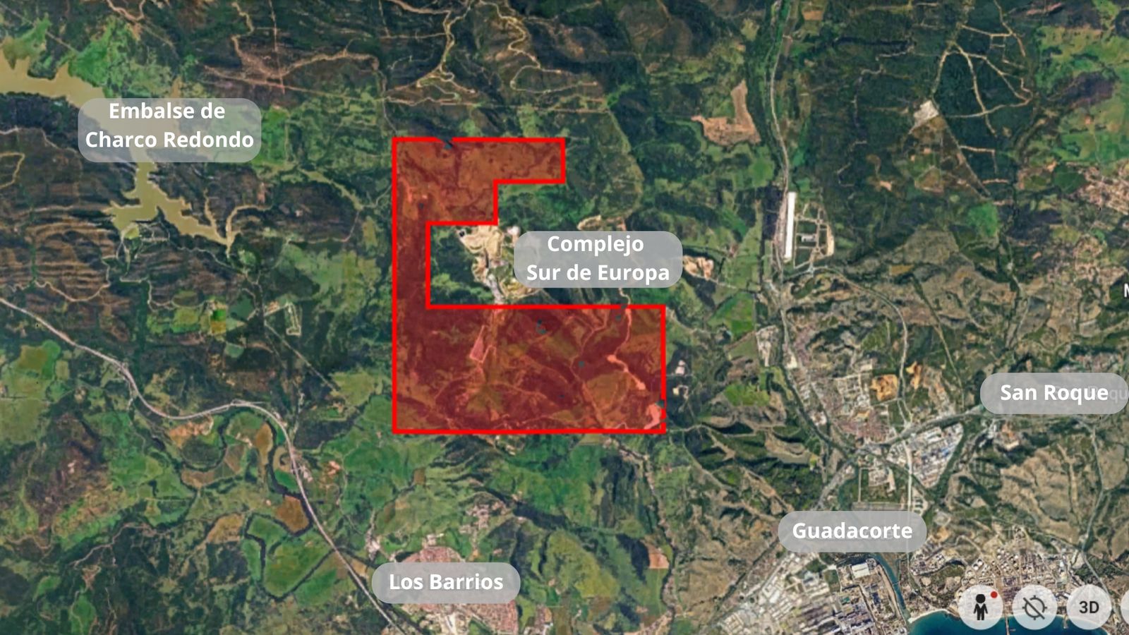 En rojo, la zona donde se podrá investigar la presencia de minerales.