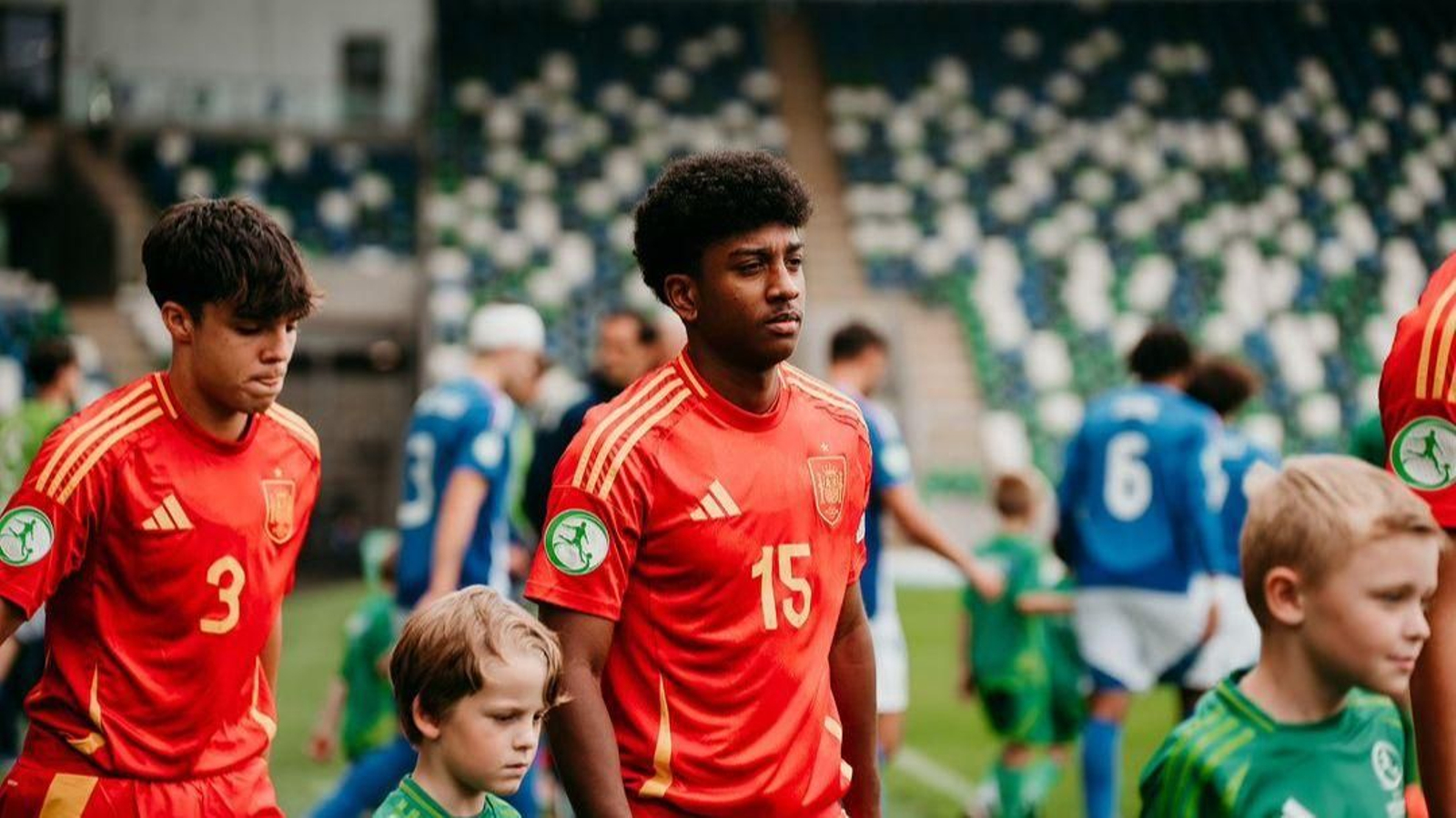 Cristian David, durante el encuentro ante Italia.