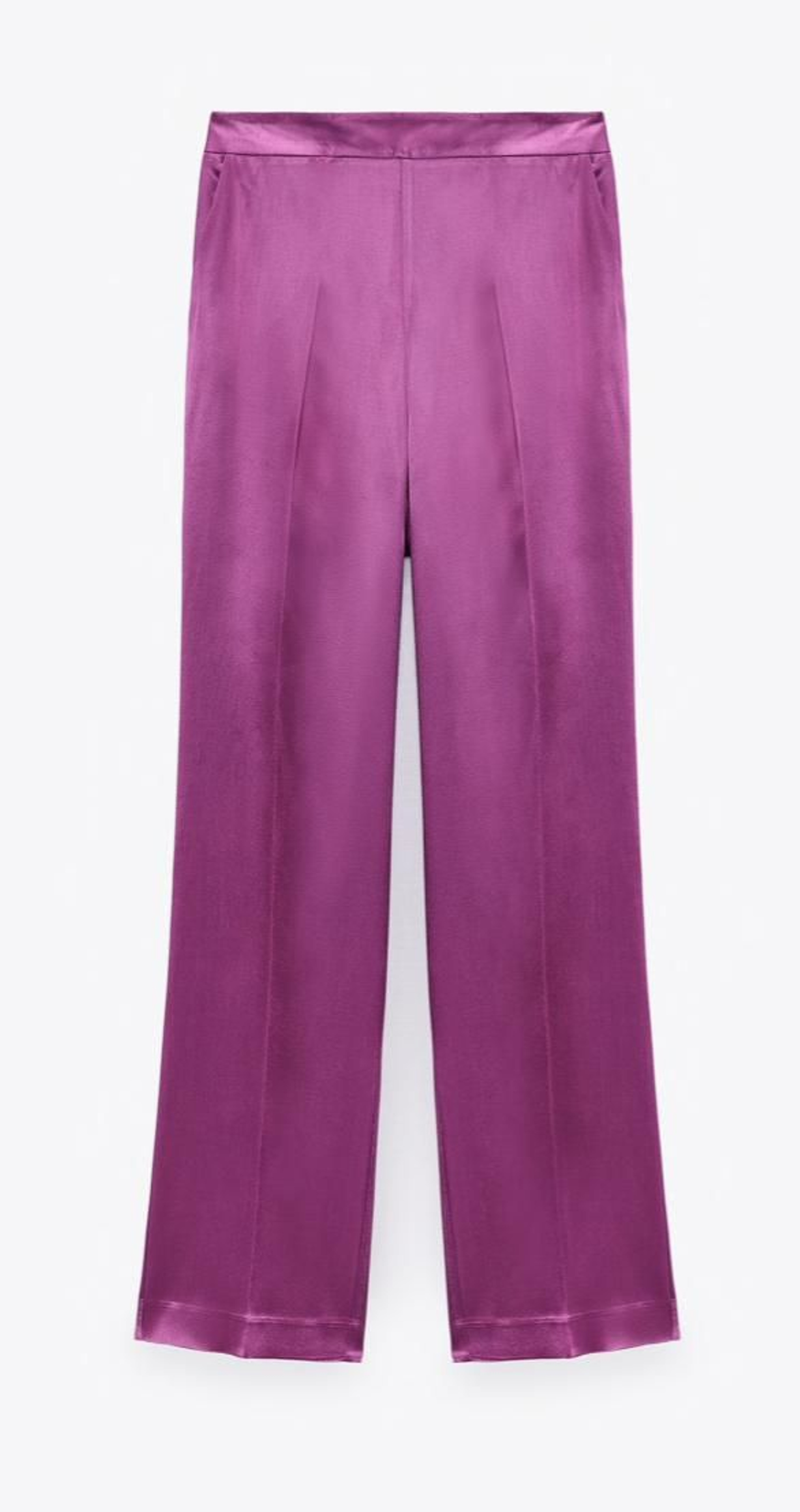 Pantalones satinados fucsia