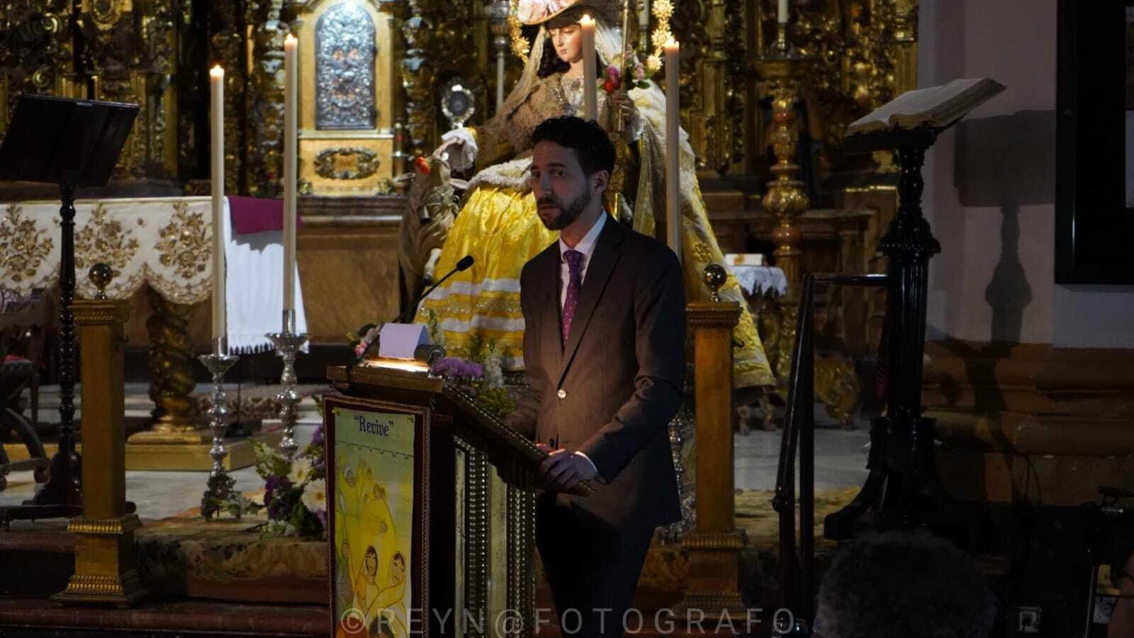 Juan Jesús López, durante el pregón de las Glorias del pasado 30 de abril en San Lorenzo.