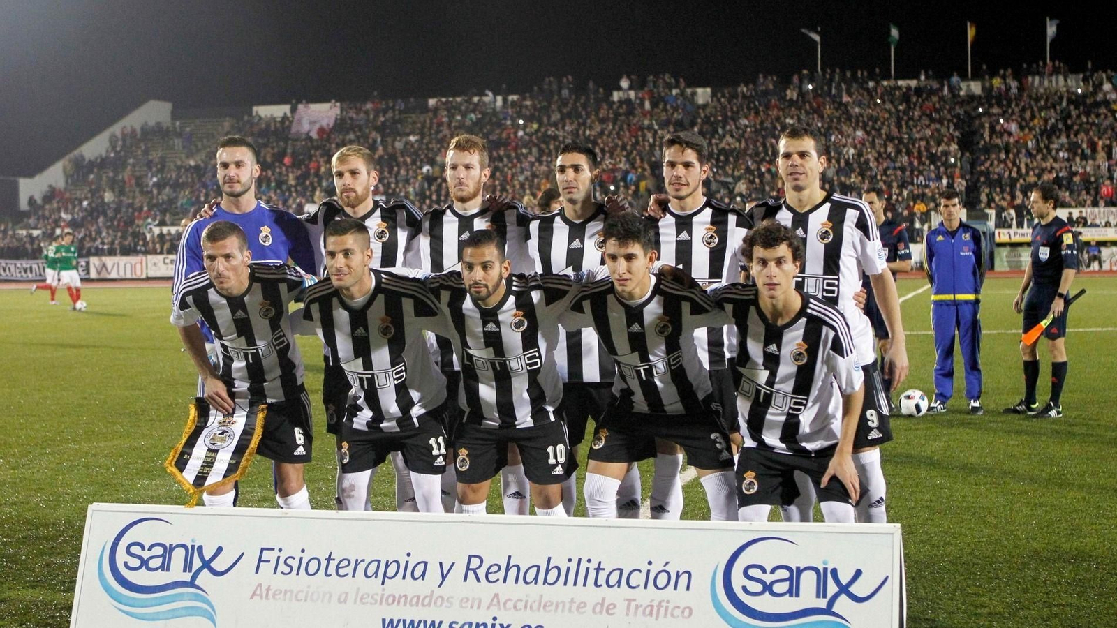 El once inicial de la Balona en la ida de la eliminatoria contra el Athletic.