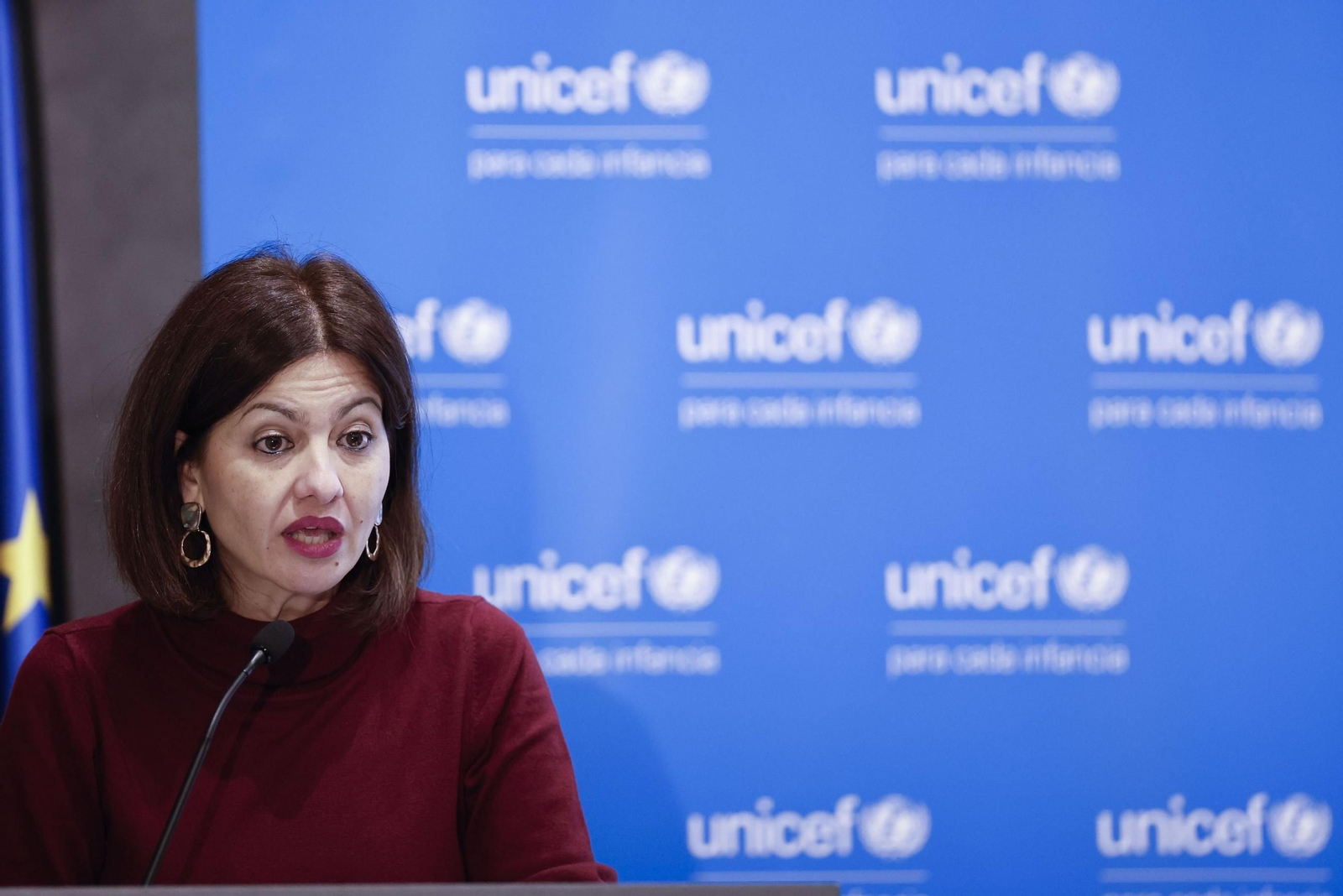 La ministra de Juventud e Infancia, Sira Rego, durante la presentación del estudio de Unicef.