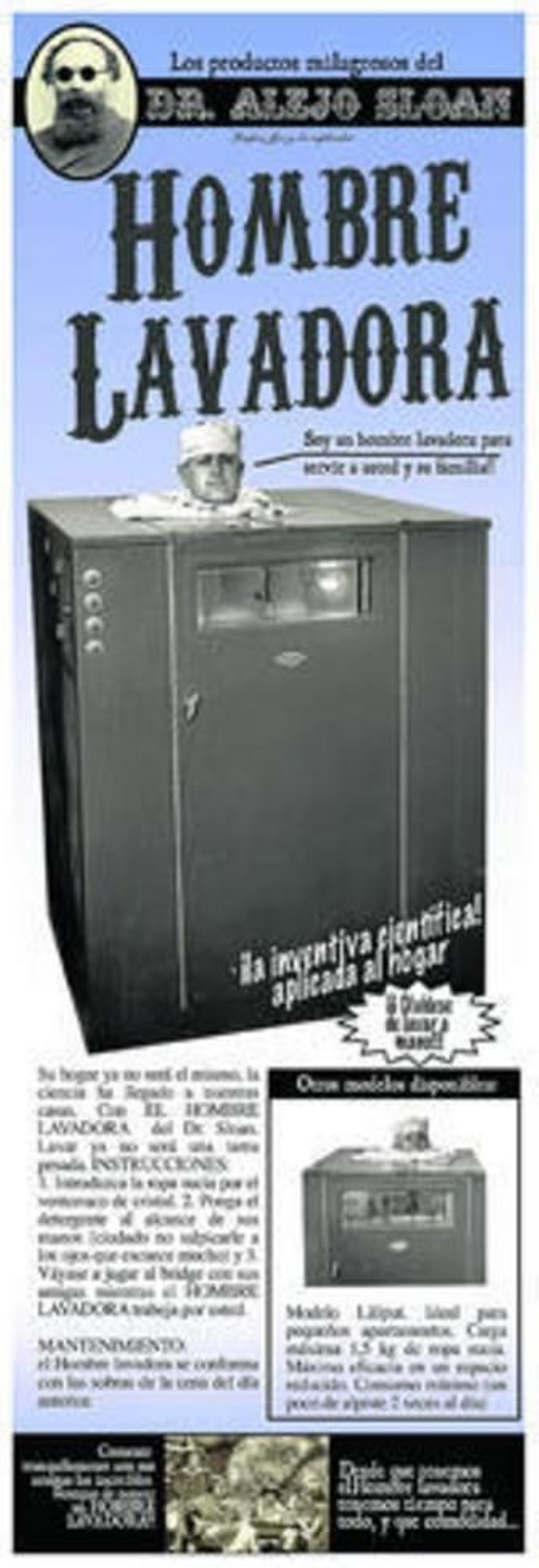 El hombre lavadora, un invento.