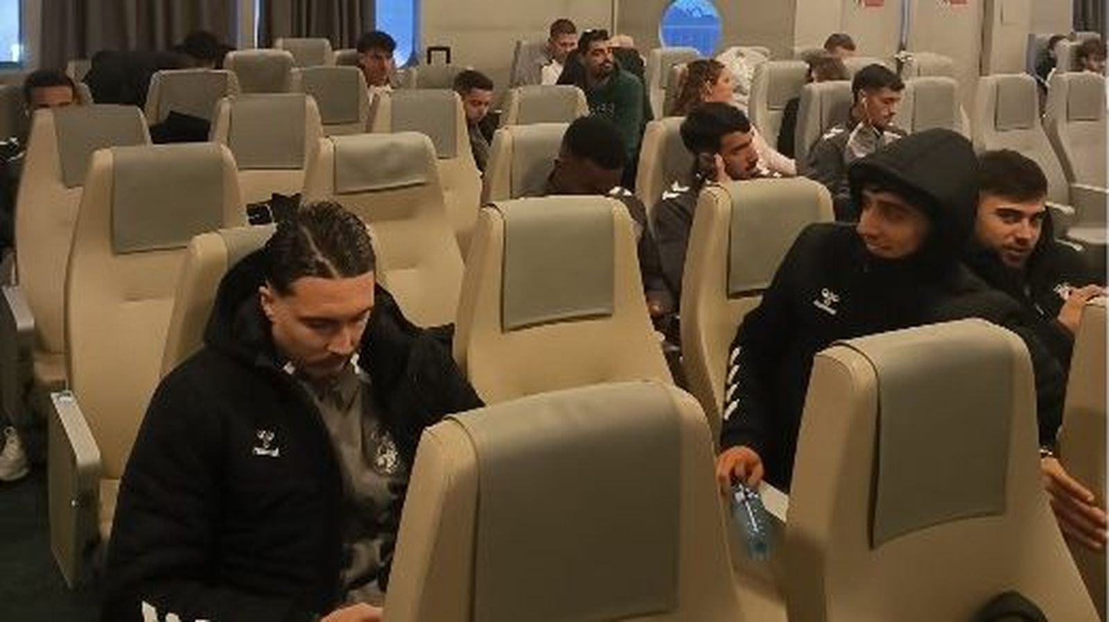 Parte de la expedición de la Balona, en el barco rumbo a Ceuta, el pasado sábado