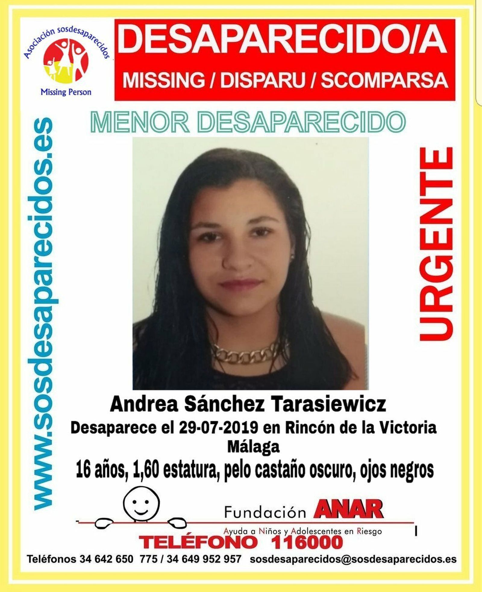 Menor de 16 años desaparecida en Rincón de la Victoria.