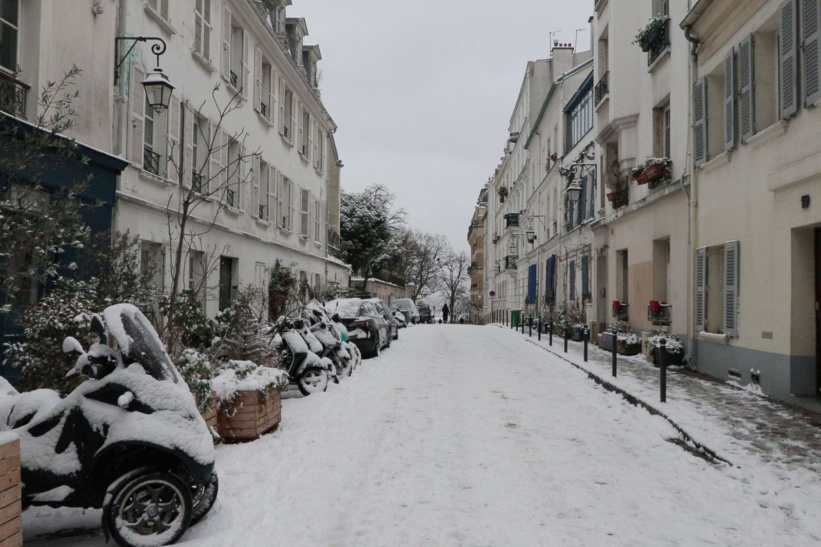 Las fotos del temporal de nieve en París