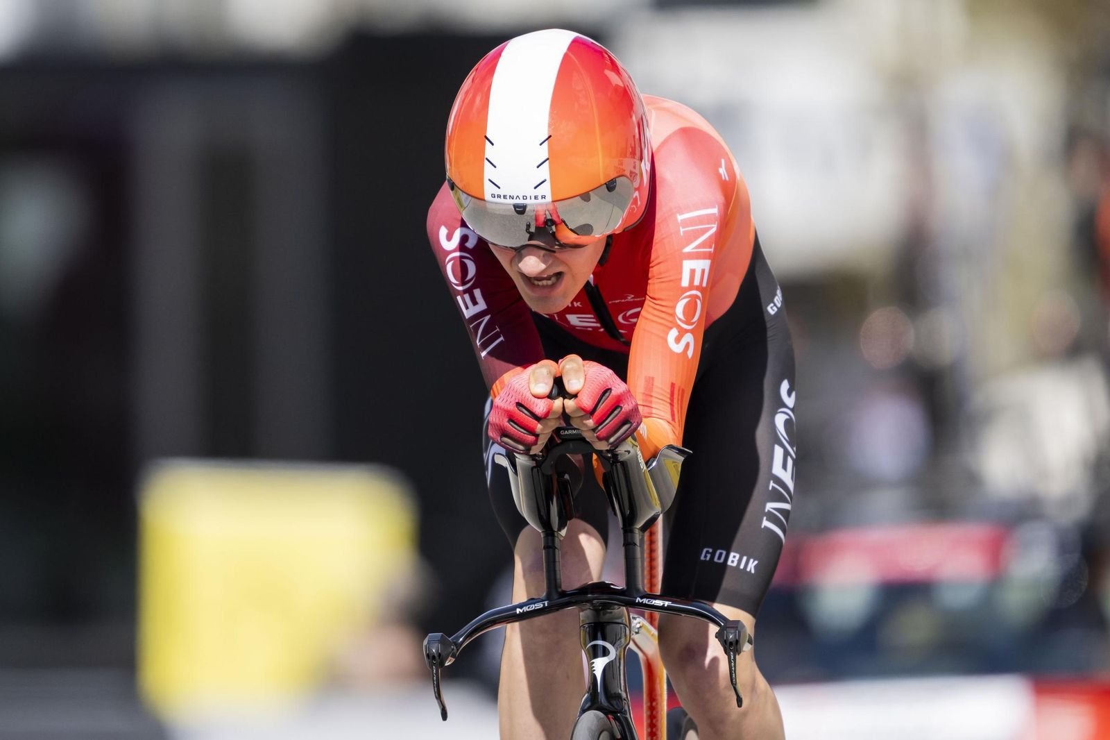 Carlos Rodríguez durante la crono de Caen.