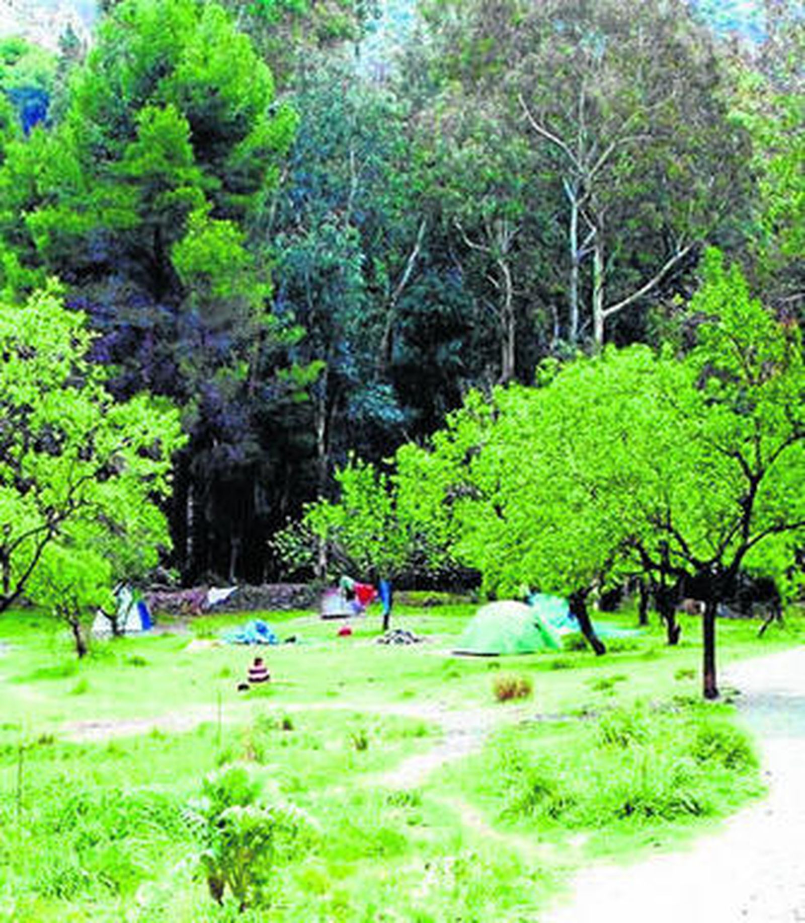 Paraje de Órgiva donde acampan los hippies.
