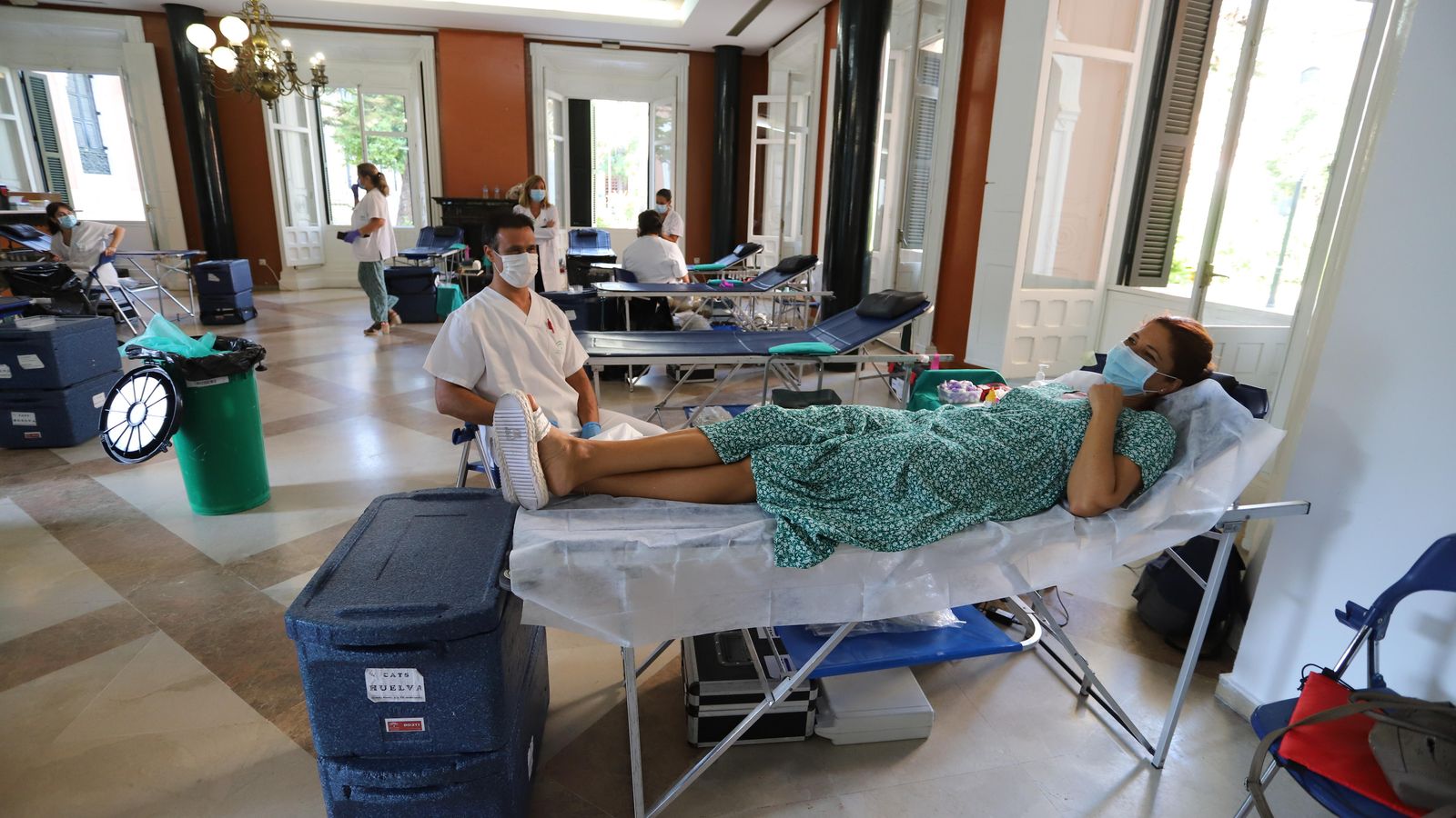 Macrocolecta de sangre en la Casa Colón durante la pandemia actual de coronavirus.