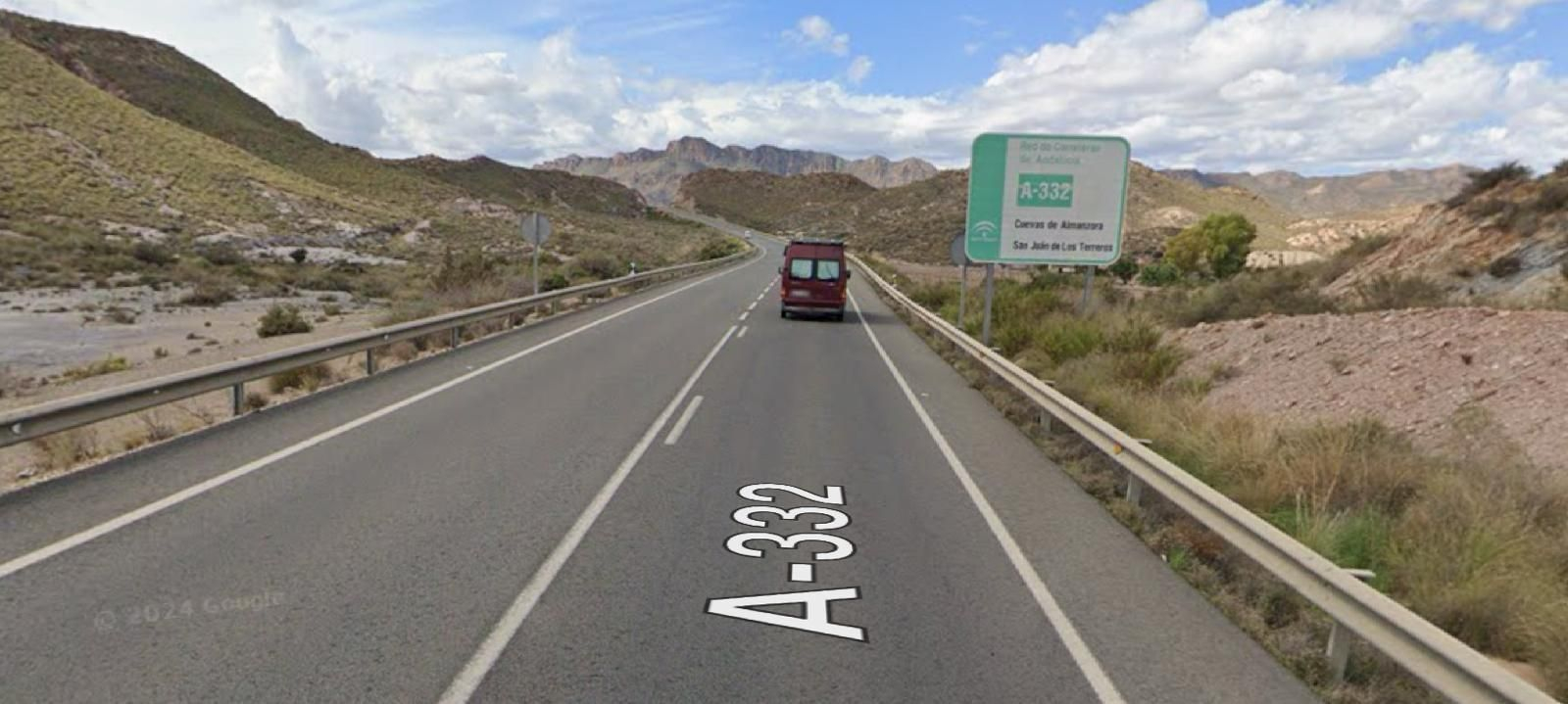Carretera A-332 a la altura de Cuevas del Almanzora