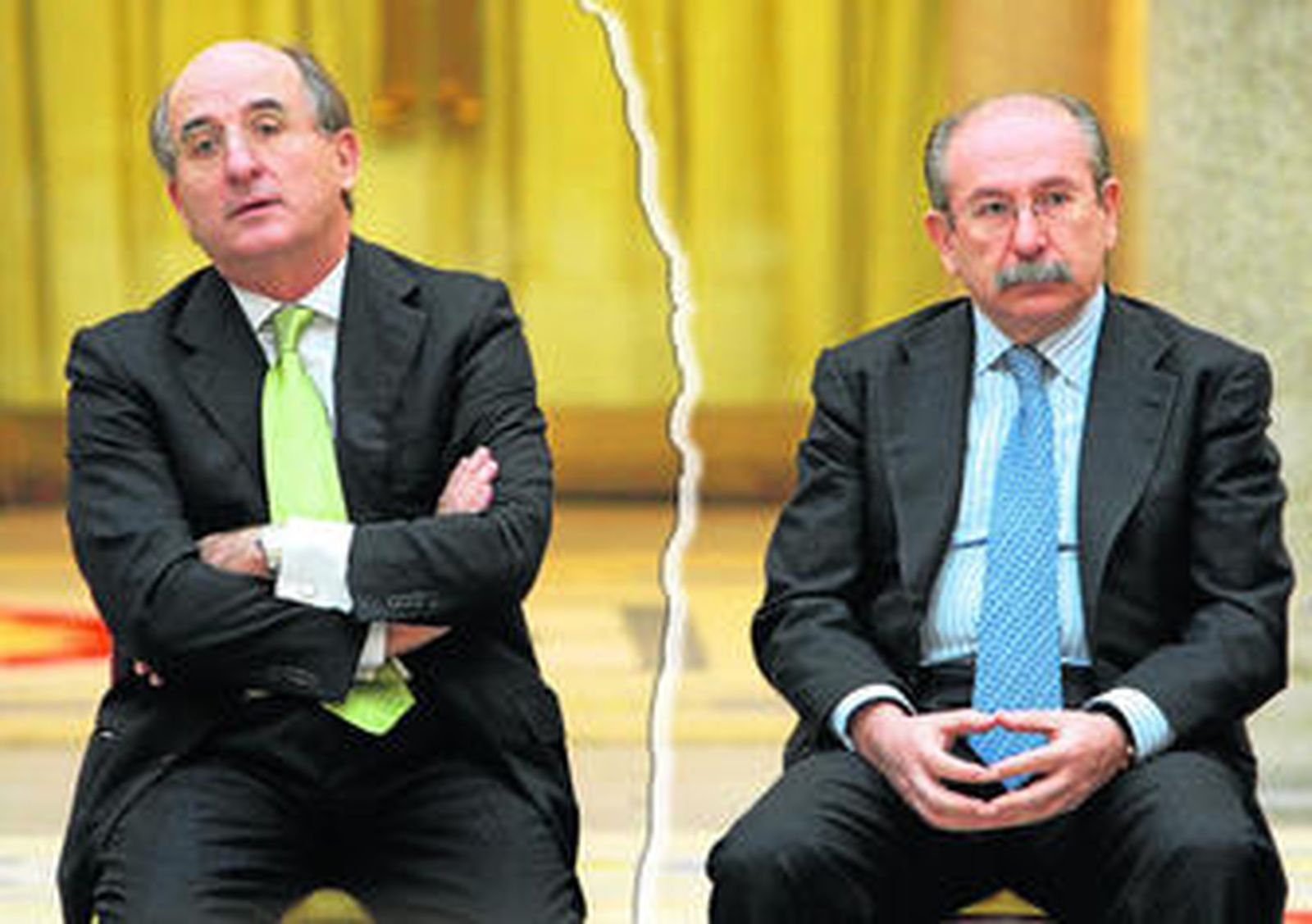 El presidente de Repsol, Antonio Brufau, y el presidente de Sacyr, Luis del Rivero.