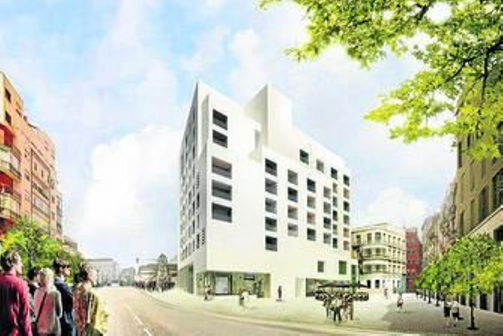 Infografía del proyecto hotelero de Rafael Moneo.