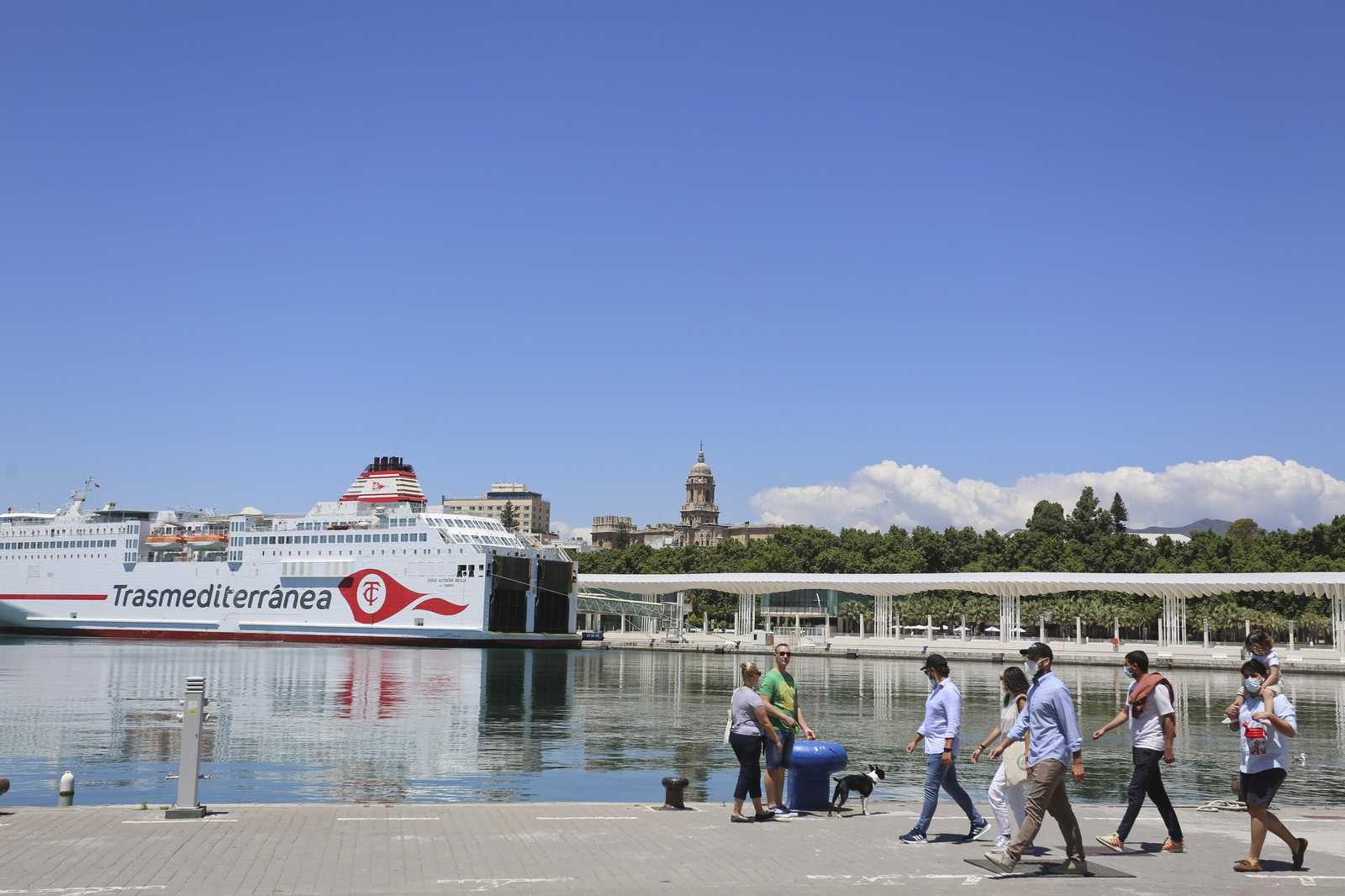 El Muelle Uno y el  Palmeral en el primer día de la fase 1.