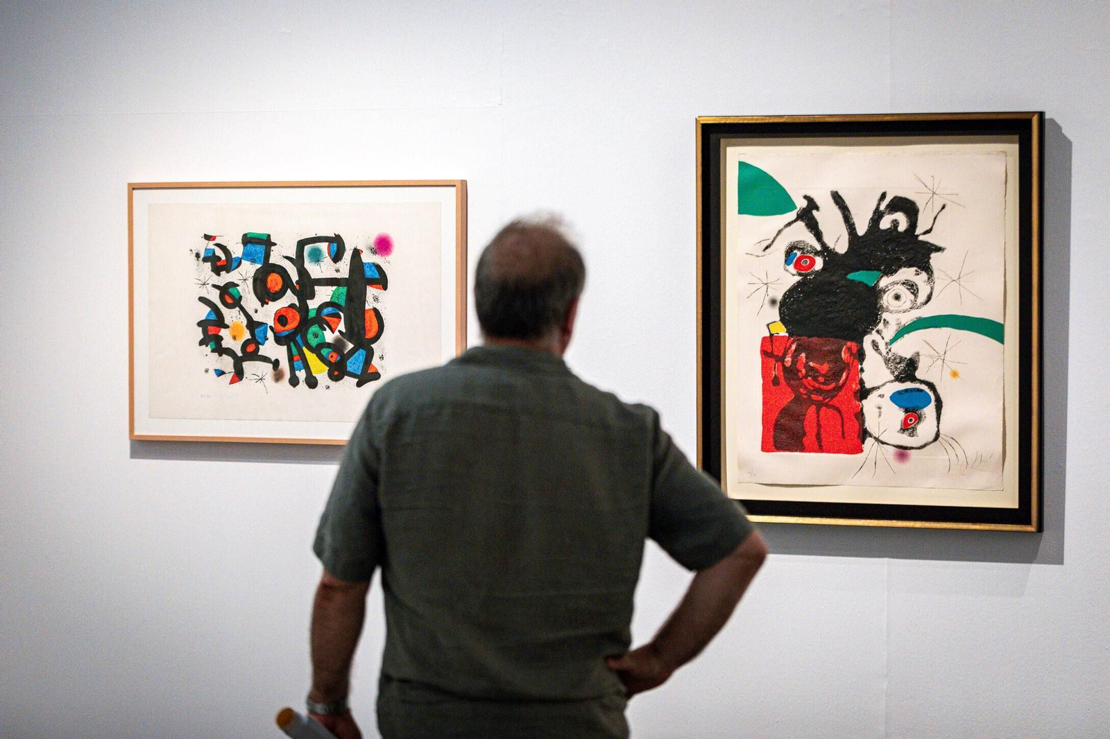 Dos de las obras de Joan Miró que se podrán ver en esta exposición de la Fundación Unicaja en Cádiz.