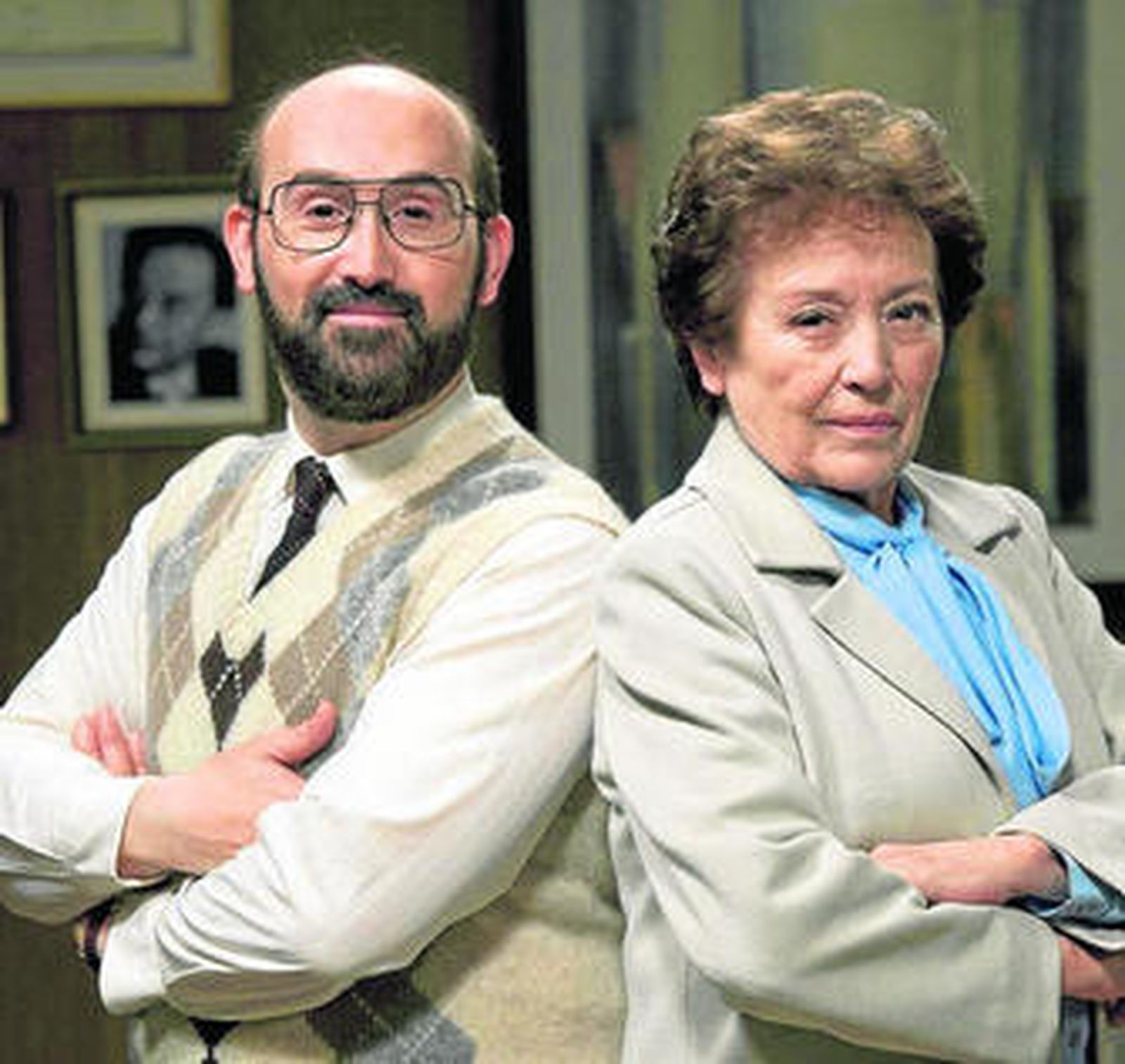 Javier Cámara y Amparo Baró en el plató de 'Los Quién'.