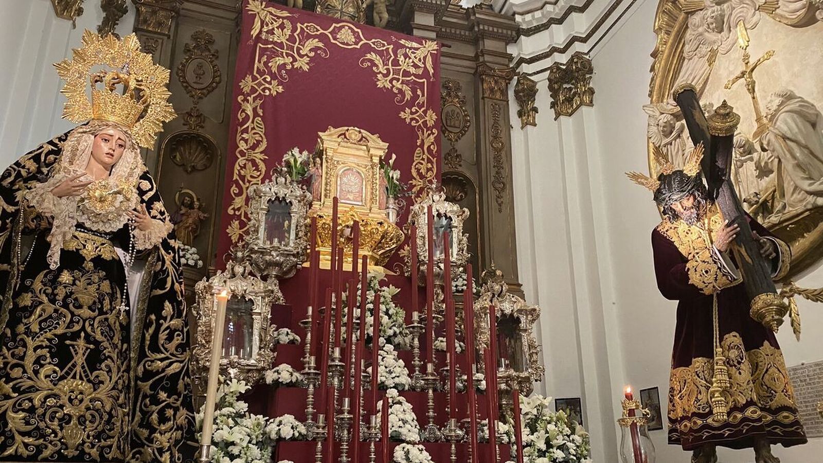 Los sagrados titulares de la hermandad sacramental de Viñeros en la Semana Santa de 2021.