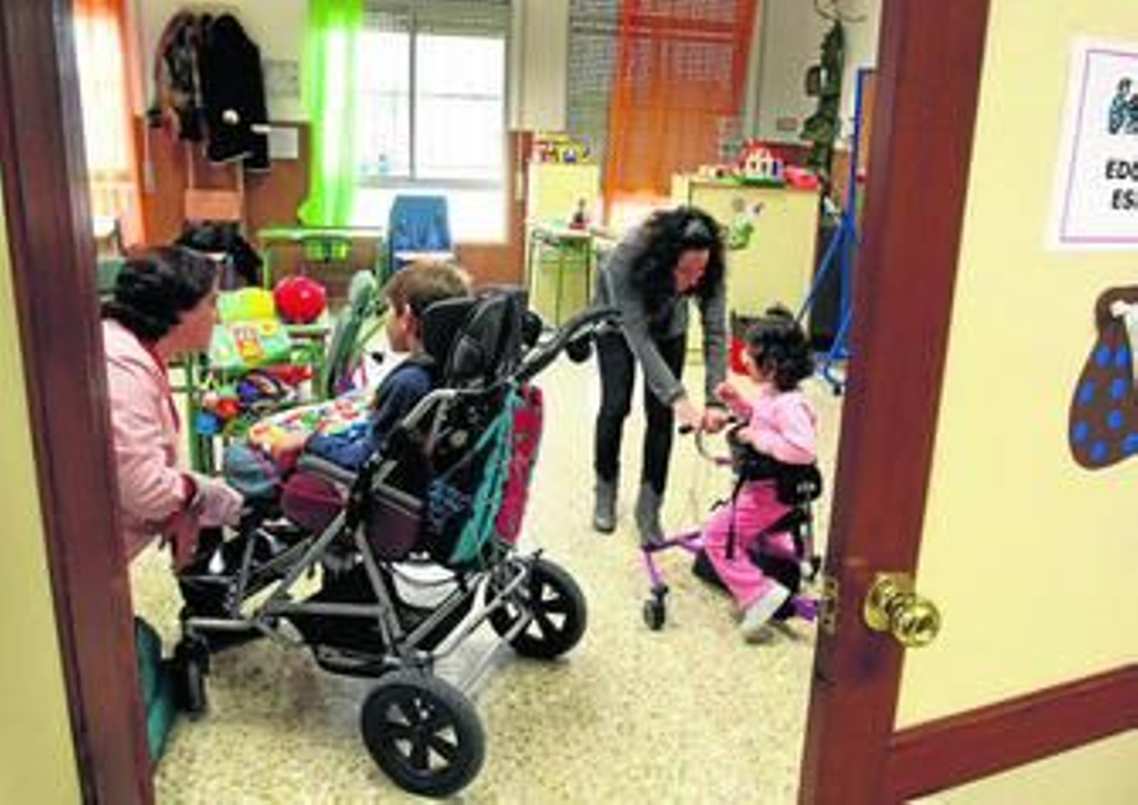 Aula de educación especial en el colegio público Luis Buñuel.