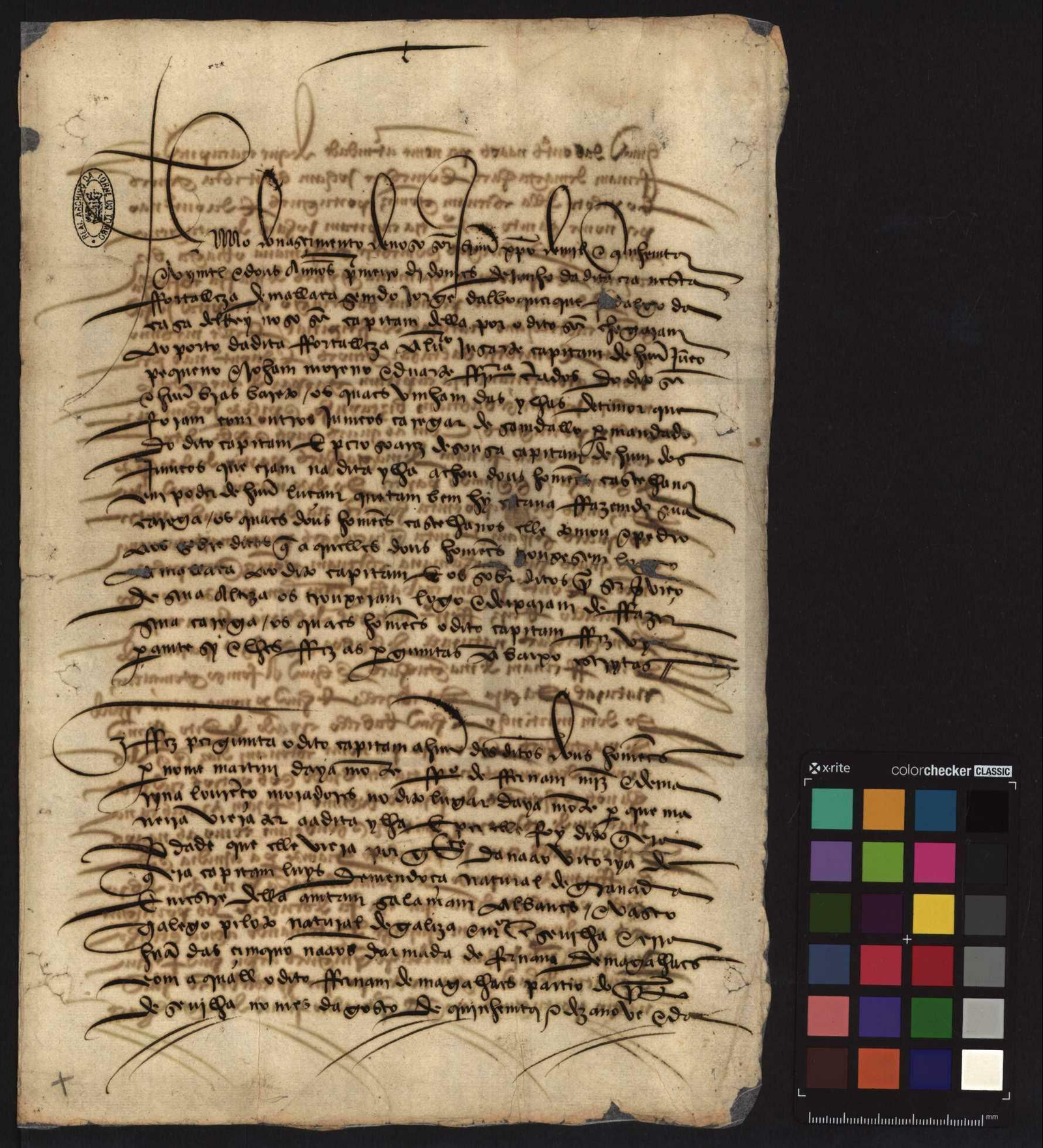 Documento con la relación de Martín de Ayamonte.