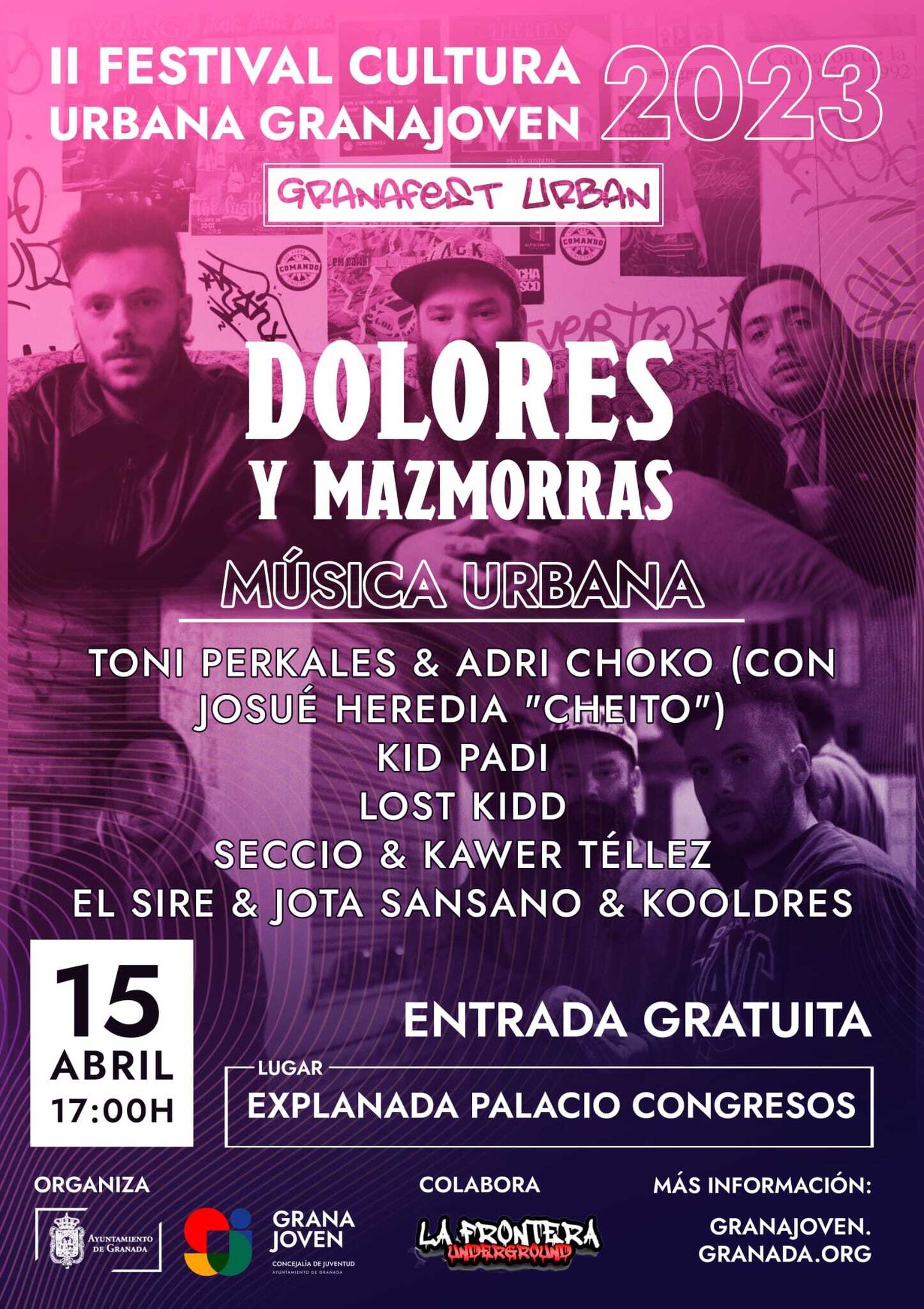 Cartel del festival urbano para el 15 de abril