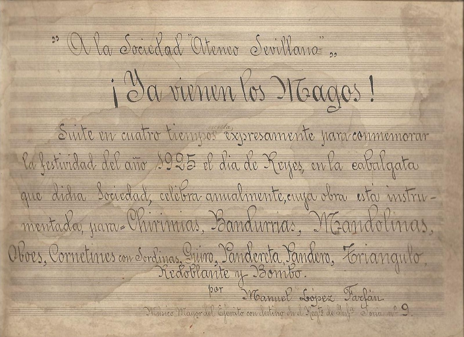 La composición fue estrenada tras la carroza de Gaspar hace cien años