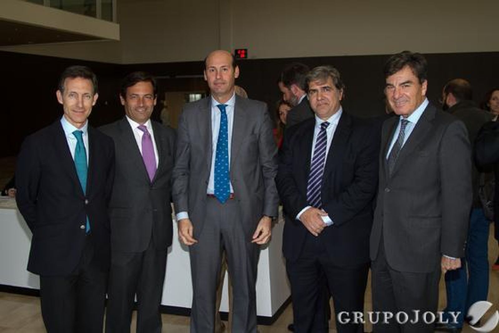 Luis Sánchez Manzano, consejero delegado de Sando; el arquitecto Luis Ybarra y los directivos de Sando Diego Varona, Jorge Jiménez y José   Manuel Escámez./ Belén Vargas/Juan Carlos Vázquez