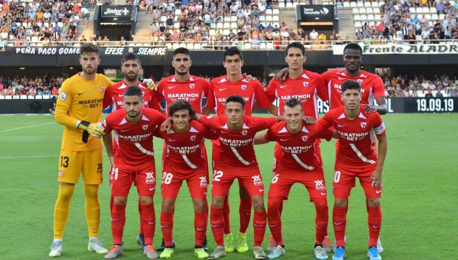 El once del Sevilla Atlético que venció en Cartagena.