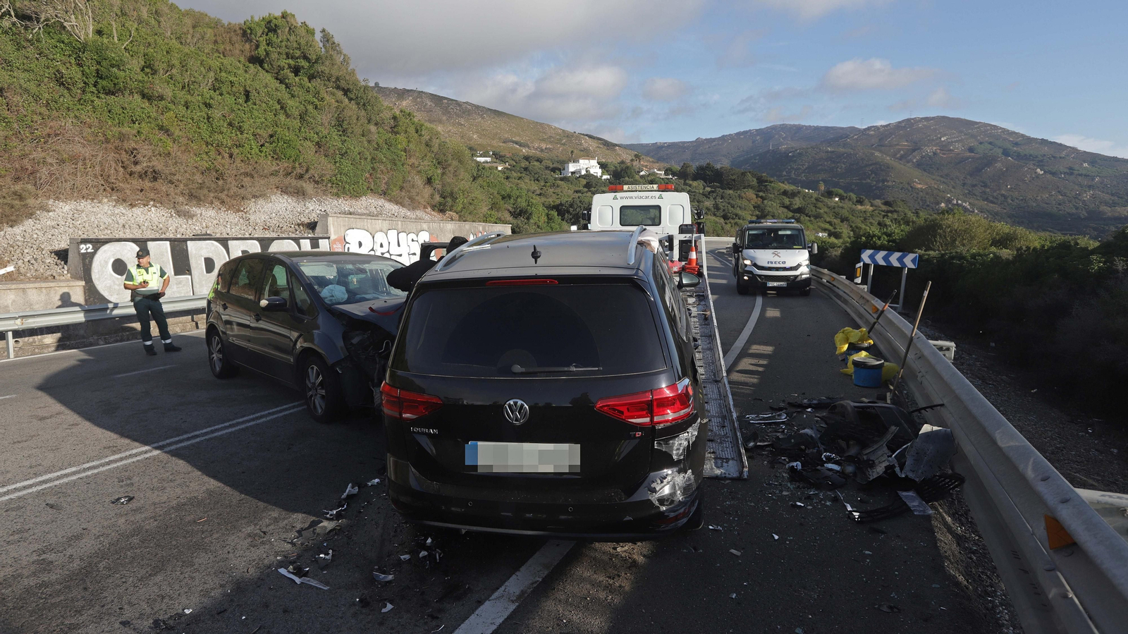 Fotos del accidente de tráfico en la N-340 en Tarifa