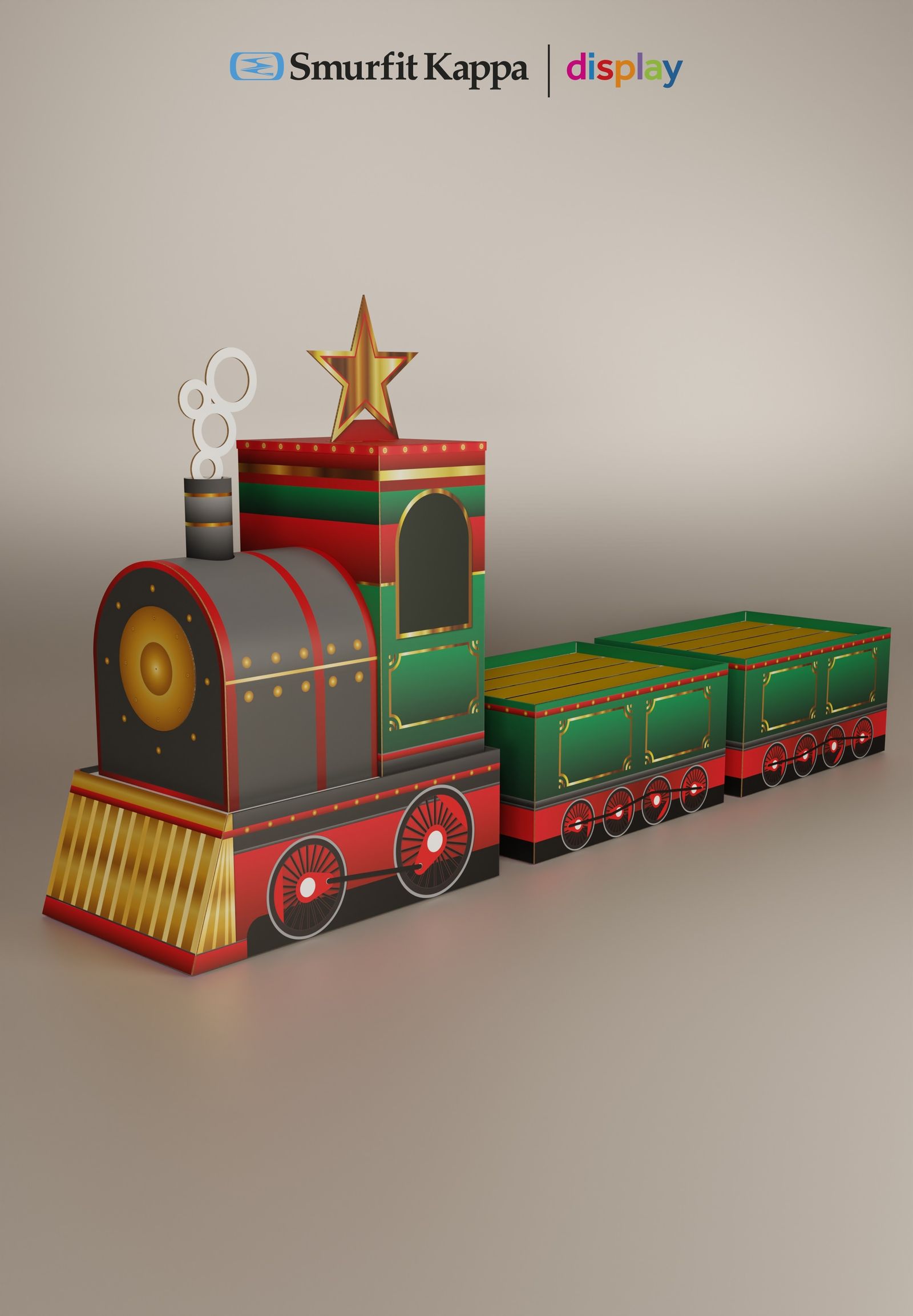 Display de cartón ondulado.