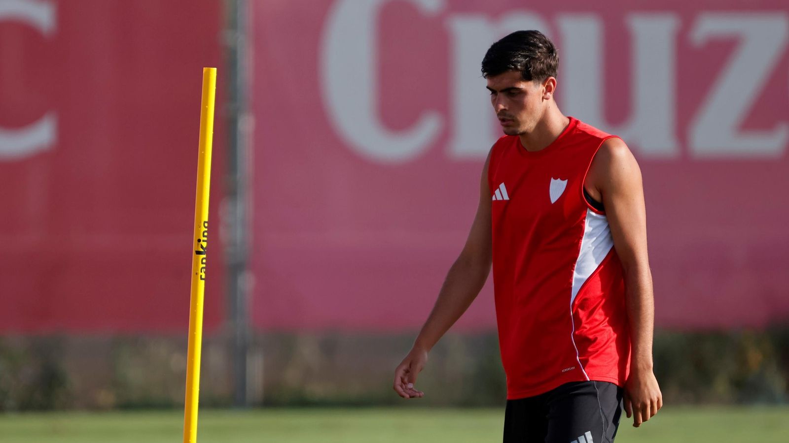 Juanlu, durante el entrenamiento del viernes.