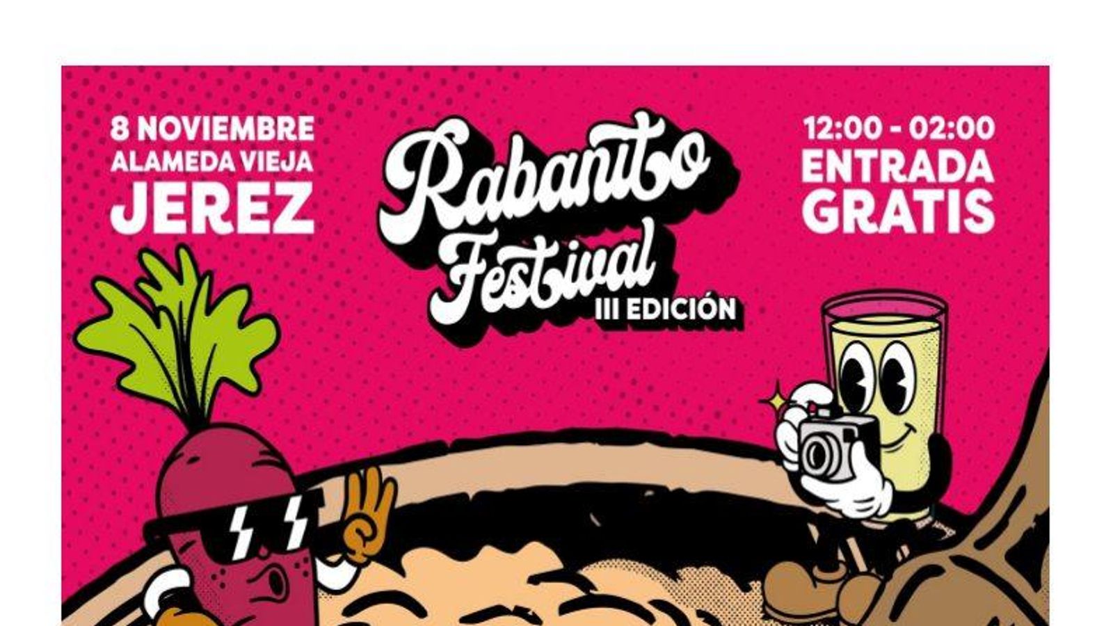 Cartel del Rabanito Festival 2025, en la Alameda Vieja (Jerez).