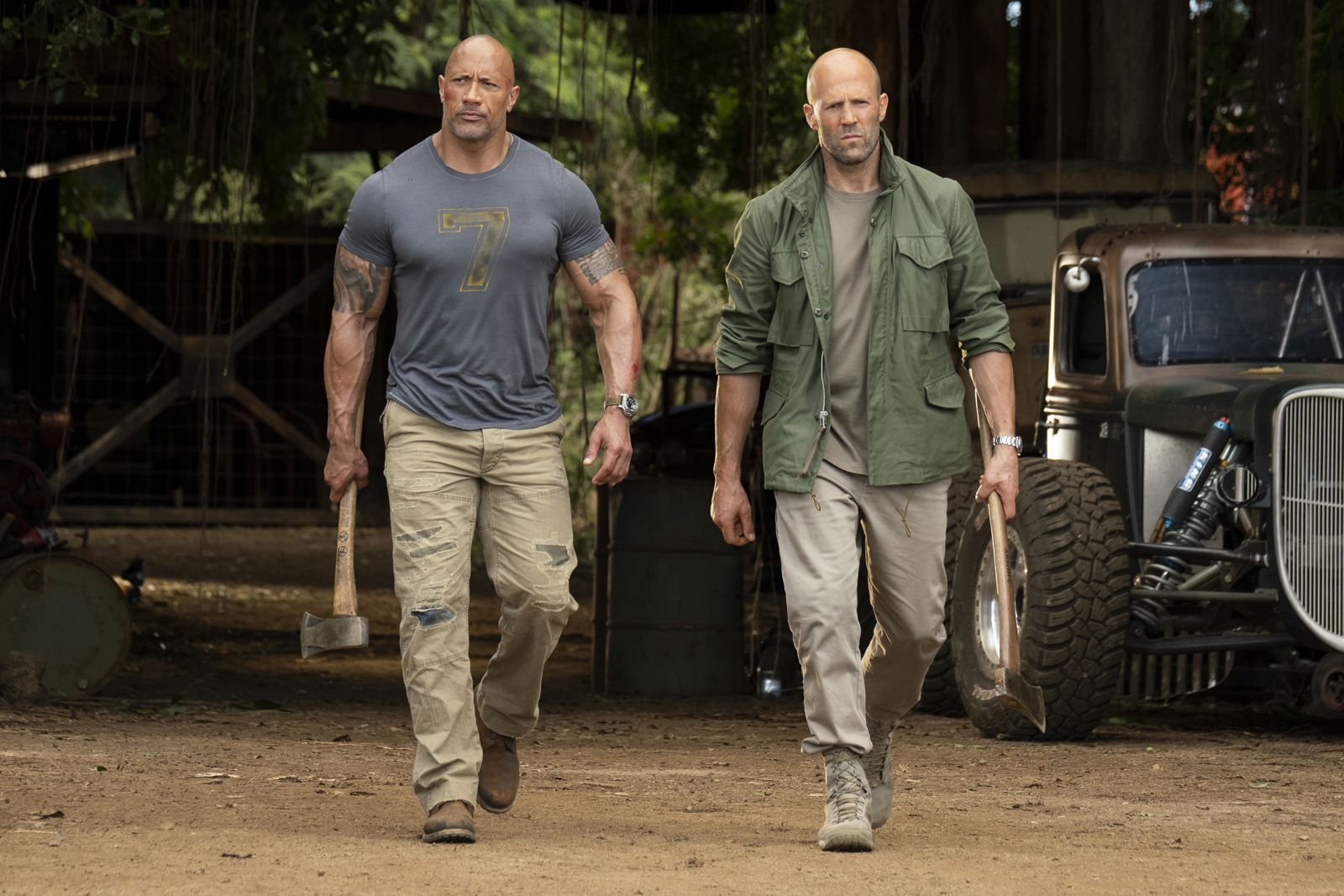Dwayne Johnson y Jason Statham en la nueva 'Fast & Furious'.