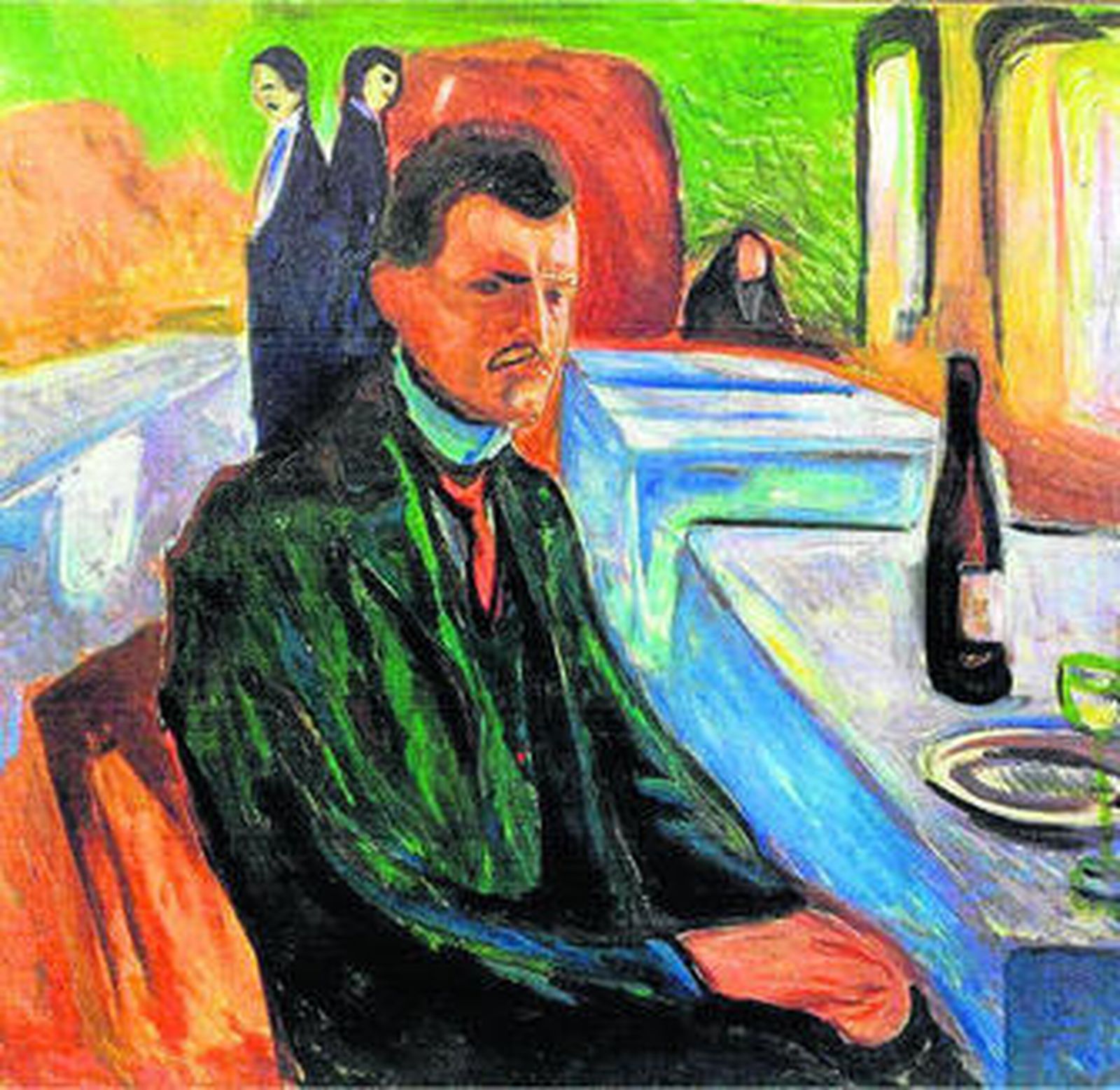 'Autorretrato con botella de vino' (1906), de Edvard Munch.