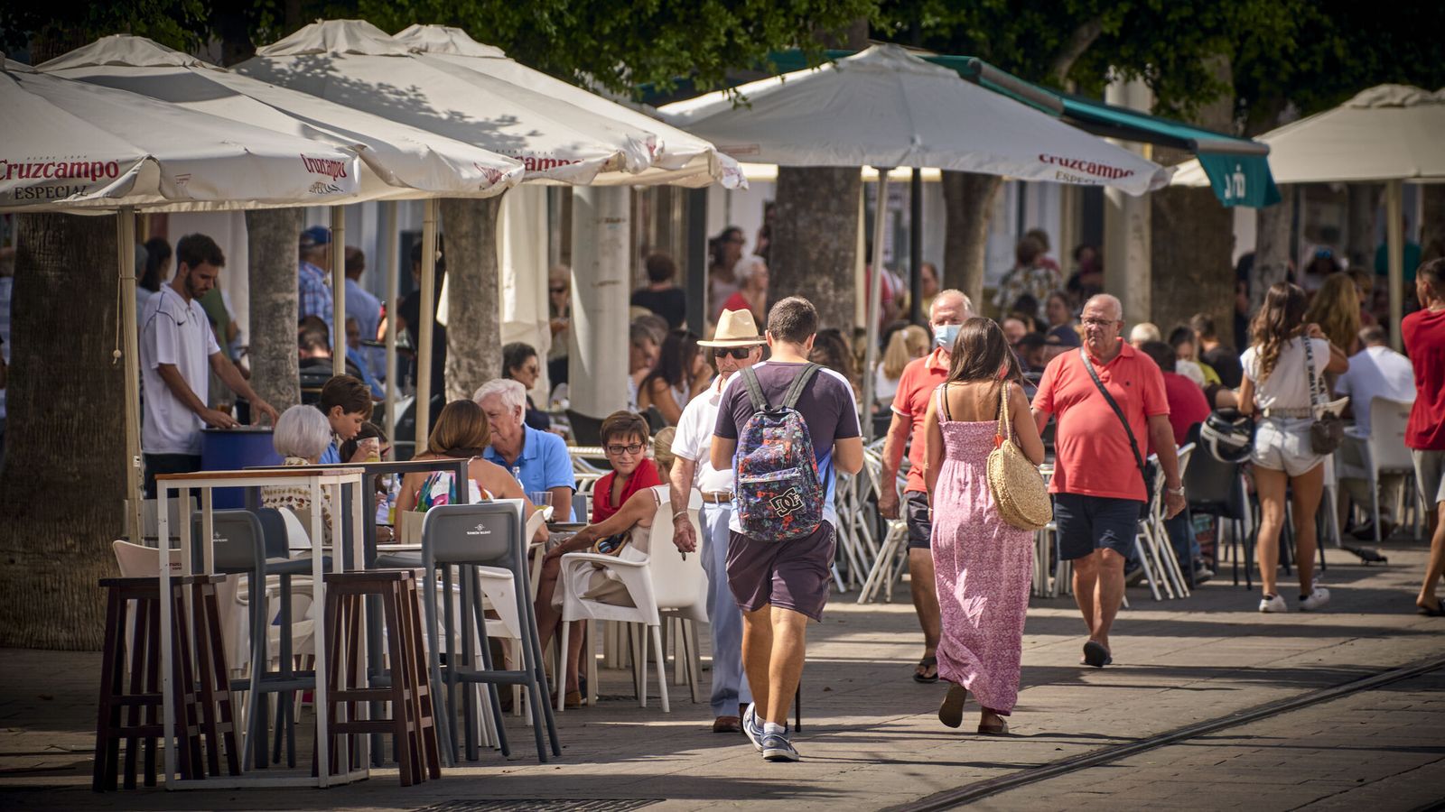 Imagen de archivo de las terrazas de los bares de la calle Real
