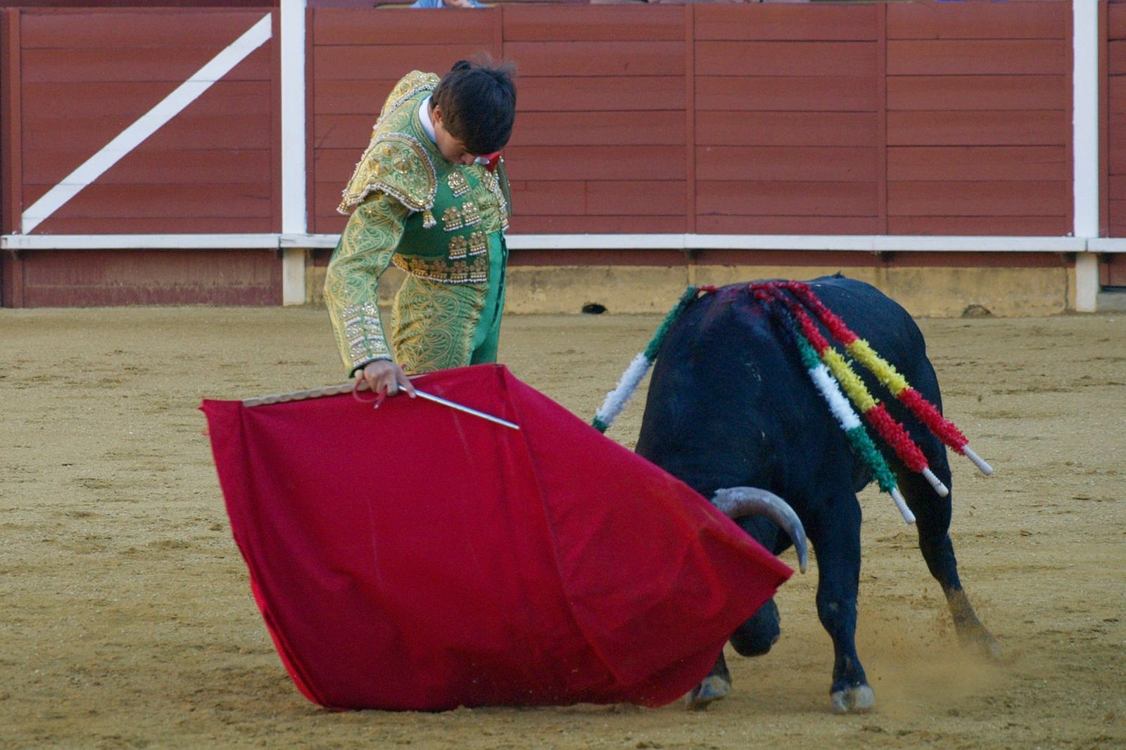 Daniel Crespo, con la muleta.