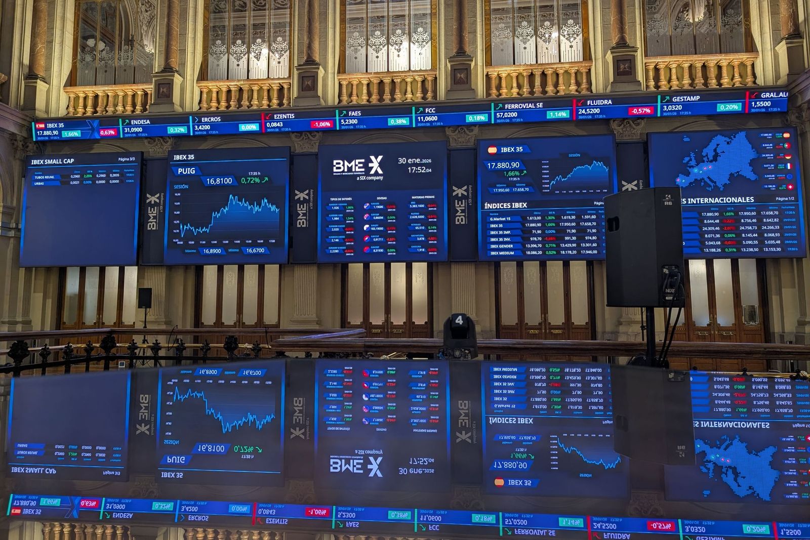 La Bolsa Española, al cierre de la sesión de este viernes.