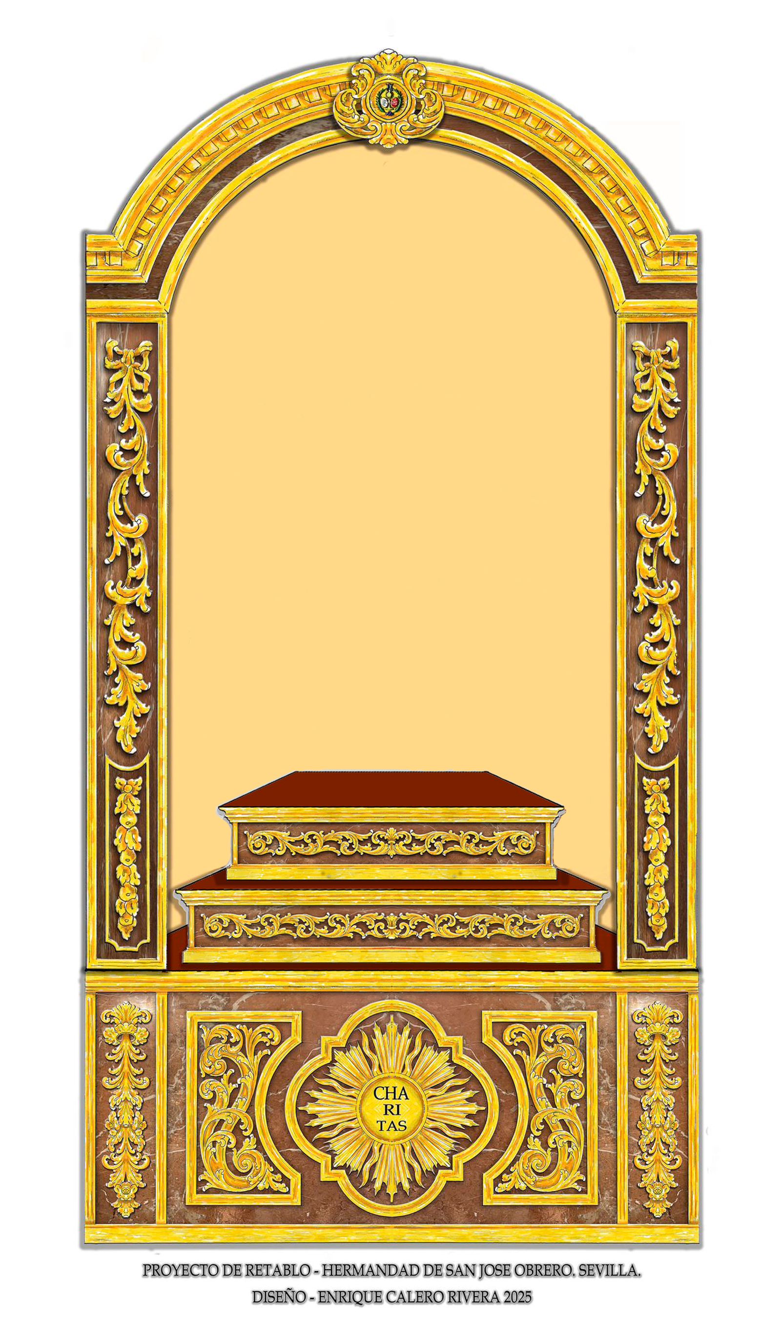 Diseño del nuevo altar para el Señor de la Caridad
