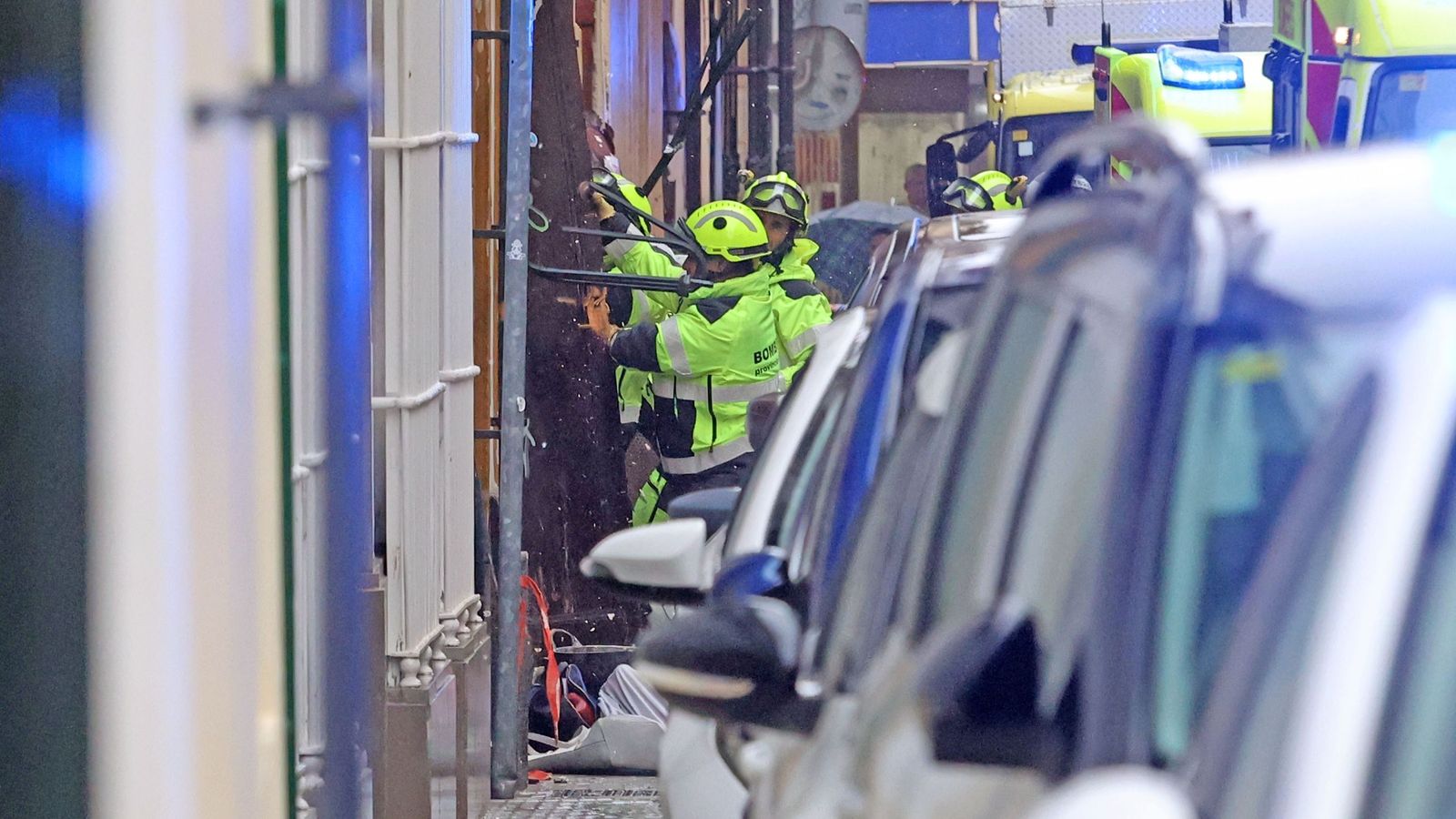 Imágenes del derrumbe en una casa okupada en Jerez