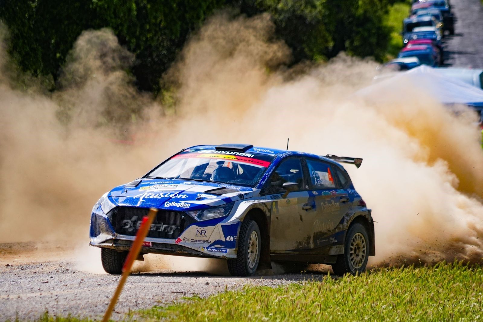 Gil Membrado, ganador de la edición 2025, durante uno de los tramos del Rallye de Pozoblanco.