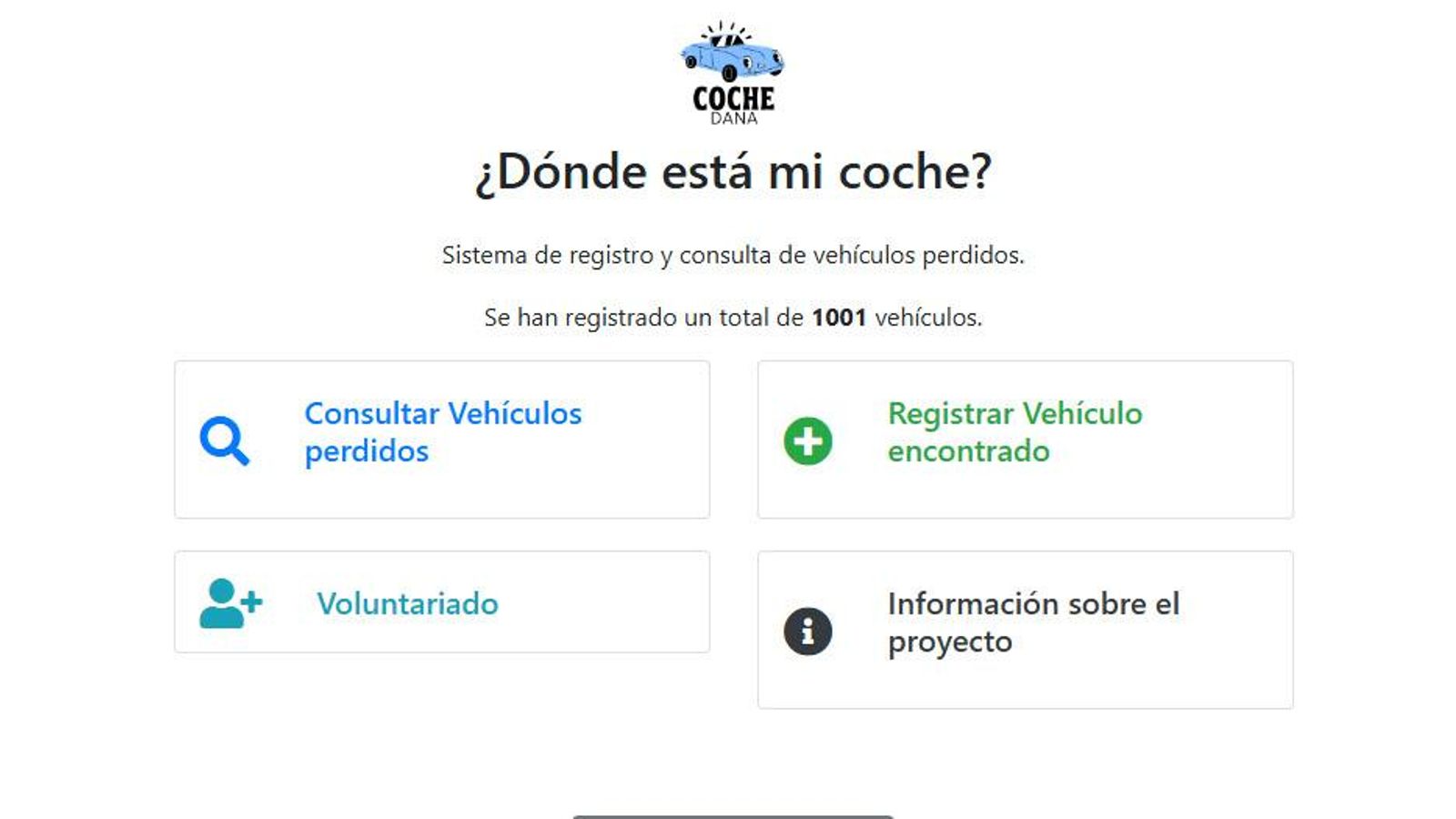 Captura de la web de búsqueda de coches colaborativa Captura de la web de búsqueda de coches colaborativa