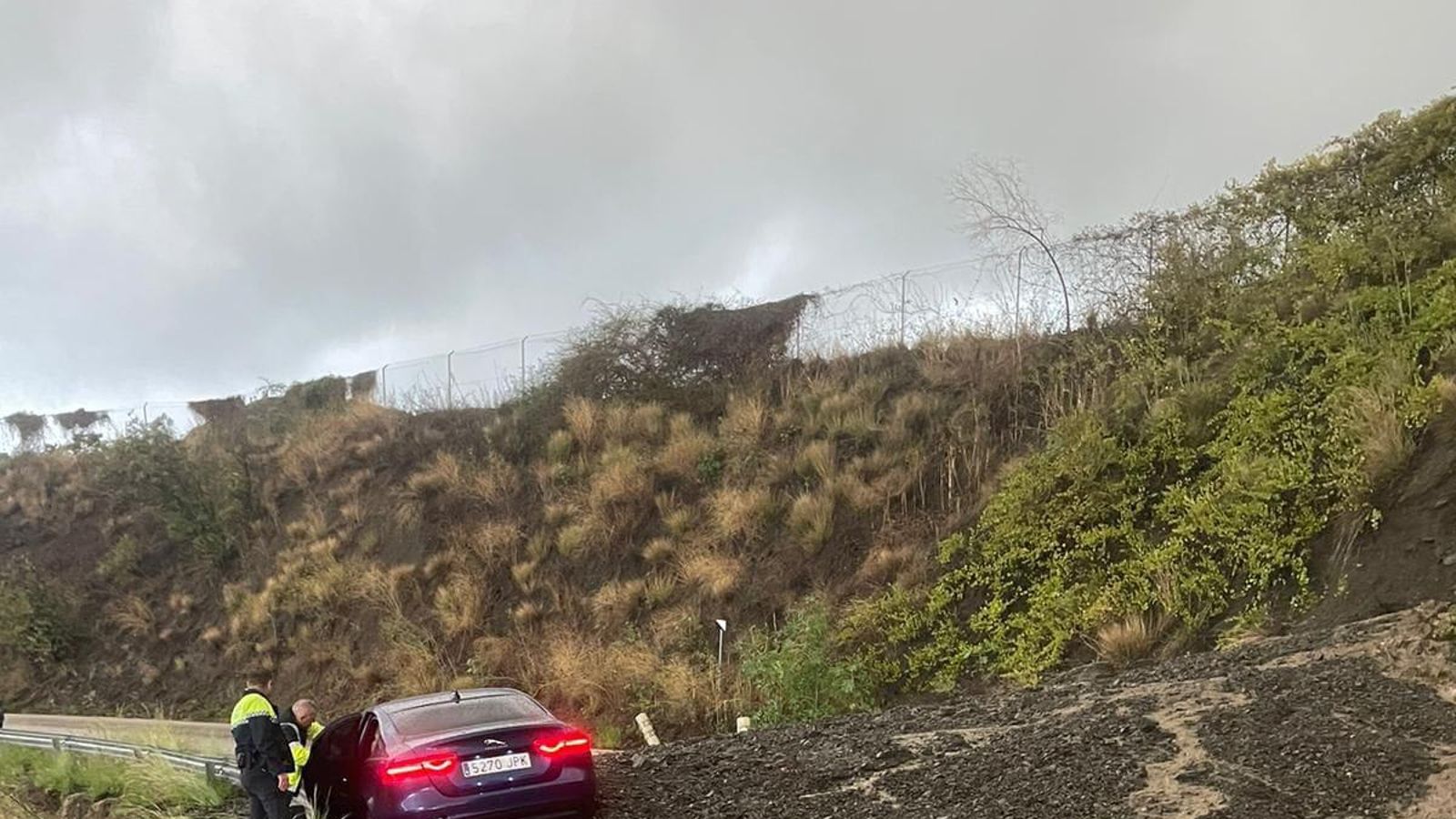 Desprendimiento de tierra en Triana