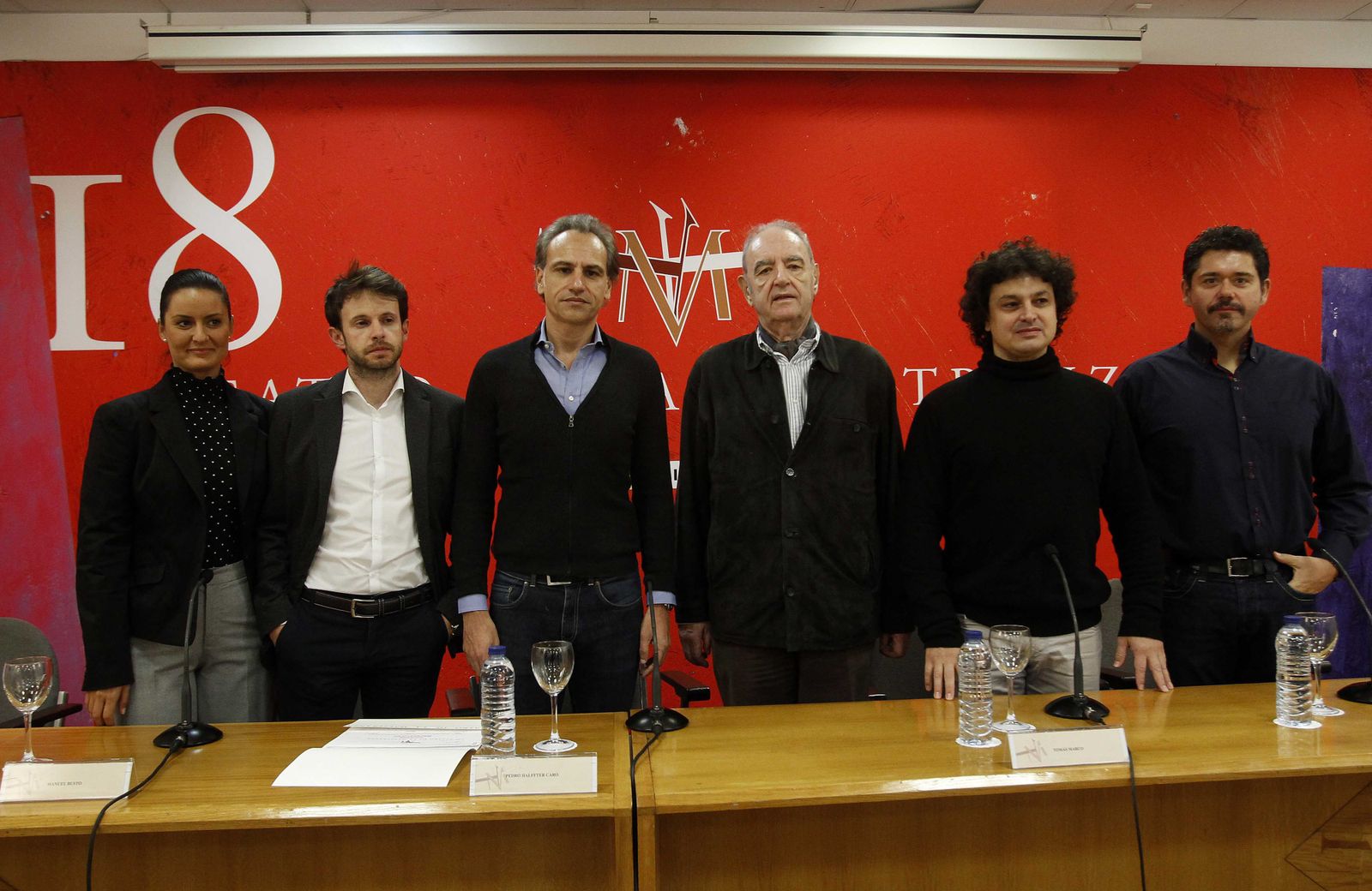 Nuria García-Arrés, Manuel Busto, Pedro Hallfter, Tomás Marco, Alfredo García y Manuel de Diego.