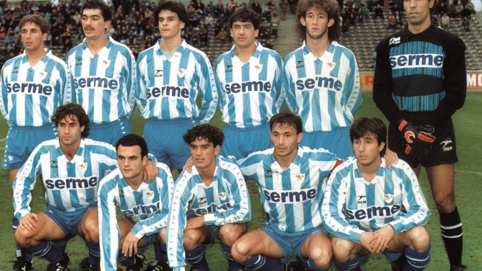 Un once del Málaga CF en la campaña 91/92.